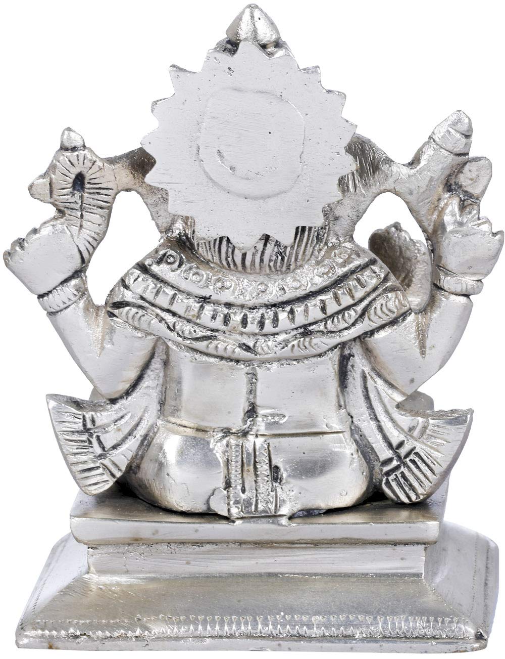 Exquisite Brass Lord Ganesha Statue - Small Size Hindu Deity Figurine with Silver Finish - Perfect for Home Altar, Meditation Space, or Indian Culture Decor