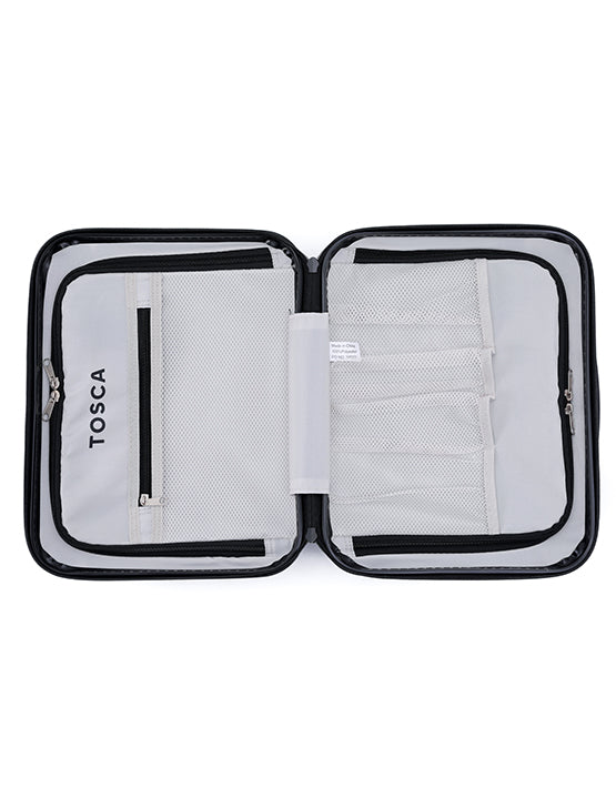 Tosca Interstellar 2.0 Vanity Beauty Case - Black Cosmetic Organizer for Makeup Brushes & Travel Essentials | Perfect for Home, Salon & Travel Use