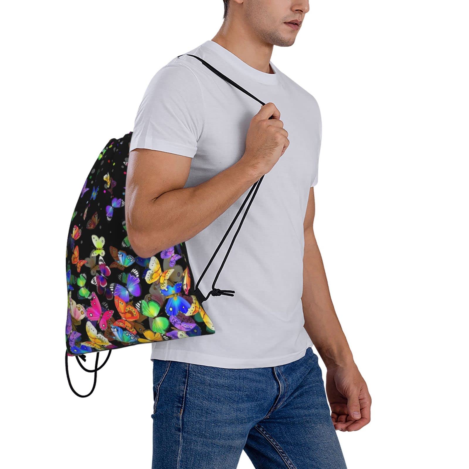 Lightweight Drawstring Backpack - Gym Sack for Sports, Yoga & Travel - Adjustable Shoulder String Bag for Men & Women - Perfect for Workouts, Shopping & Outdoor Activities