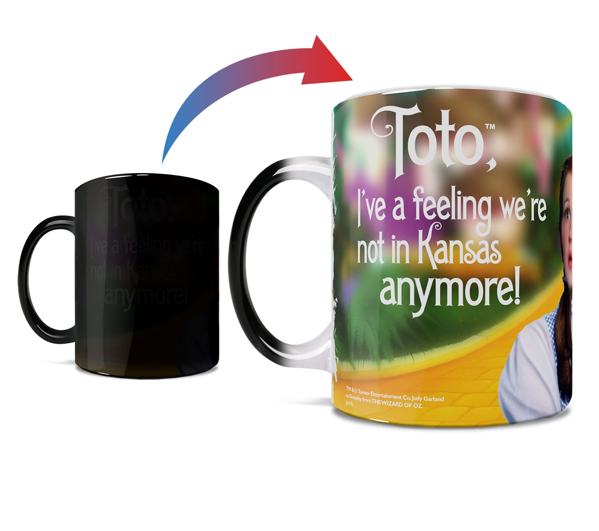 Wizard of Oz Morphing Mug - Dorothy & Toto Ceramic Coffee Cup (Black) | Heat Activated Design for Home, Office & Gift Giving
