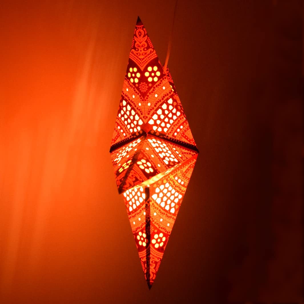Pink Honeycomb Paper Star Lantern with 12ft Power Cord - Romantic Party Decor for Weddings, Baby Showers & Home Decoration