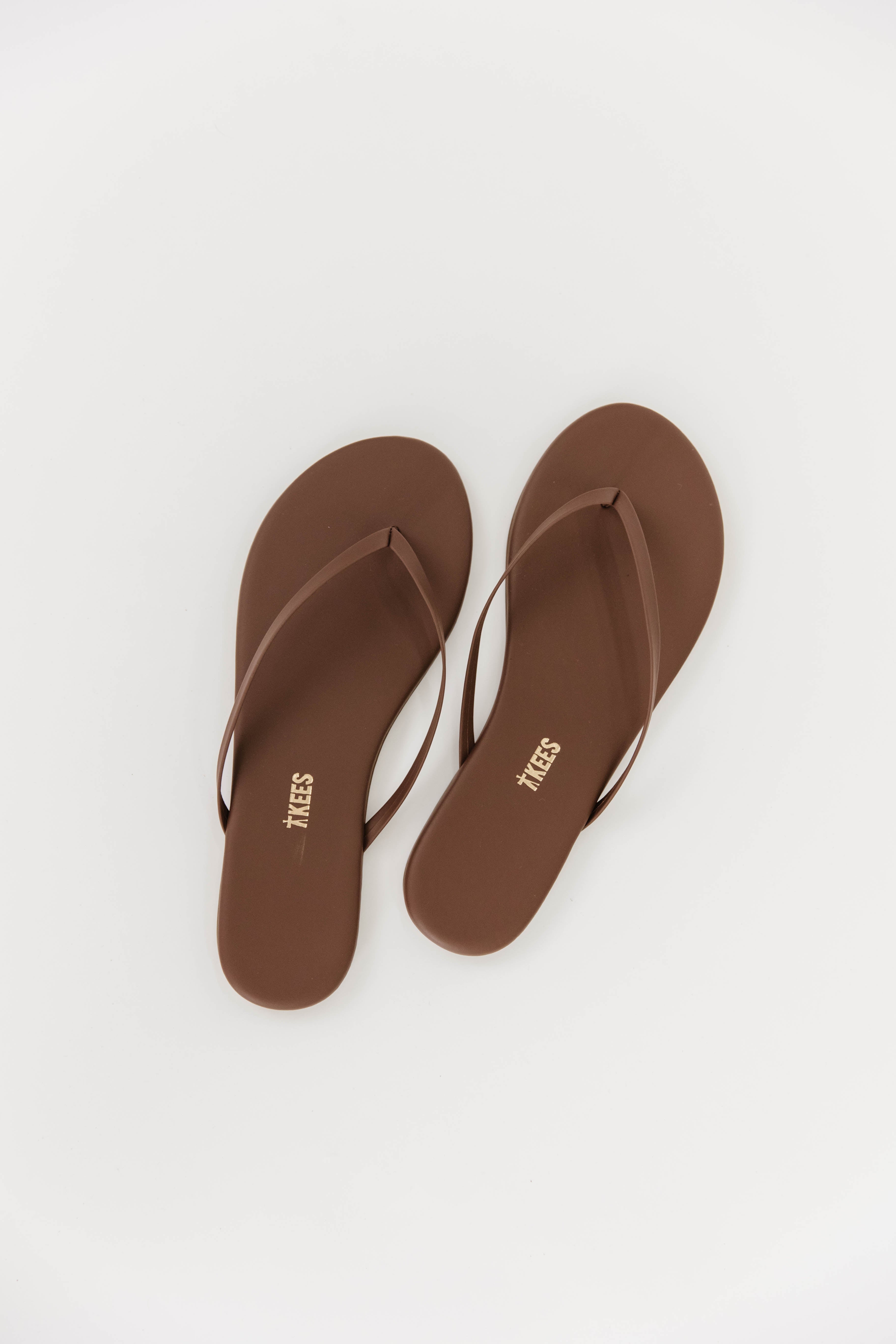 TKEES Foundations Matte Flip Flop Sandals for Women - Comfortable Cappuccino Color Beach Slides | Perfect for Poolside, Vacation & Summer Outfits