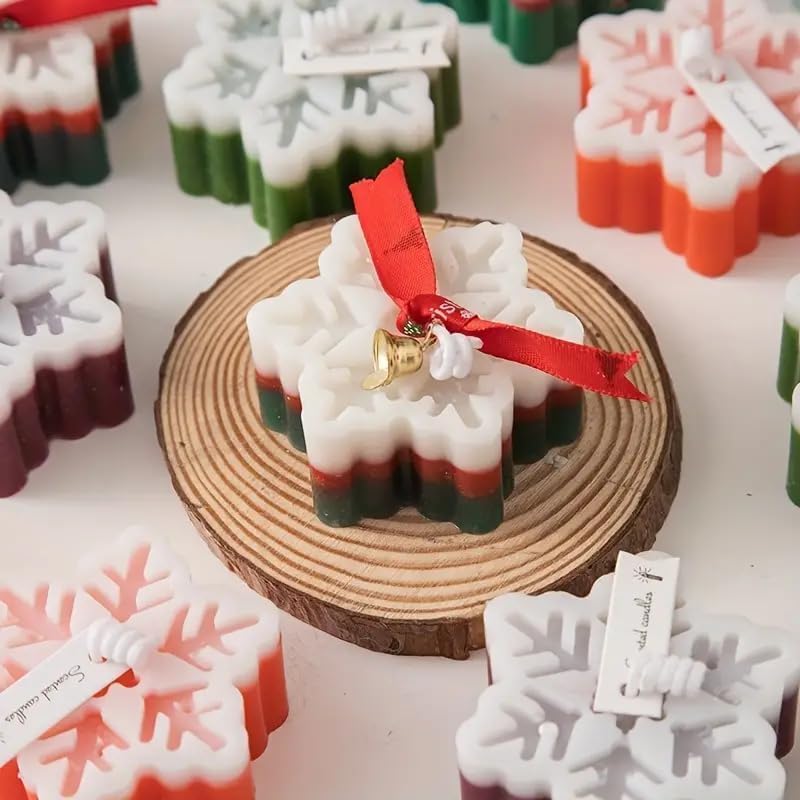 Skytail 6-Cavity Silicone Snowflake Mold - Premium Soap, Candle, Baking, Chocolate & Ice Cube Tray for DIY Crafts - Perfect for Holiday Decor, Homemade Desserts, and Gift Making