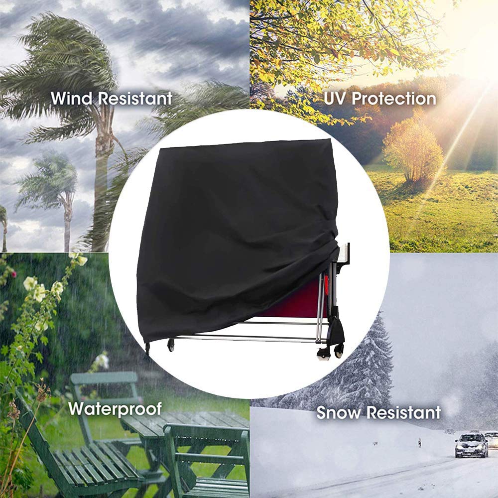 Waterproof Ping Pong Table Cover - Heavy Duty Outdoor/Indoor Patio Tennis Table Protector for Foldable Tables | Rainproof, UV Resistant | Perfect for Backyard, Garage, or Club Use