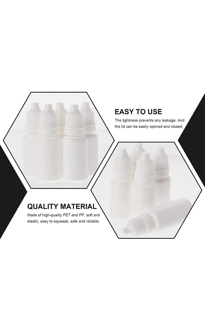 10ml Milky Empty Eye/Ear Drop Bottles - Pack of 72 | Refillable Plastic Dropper Bottles for Essential Oils, Medications & DIY Beauty Products | Perfect for Travel, Home & Professional Use