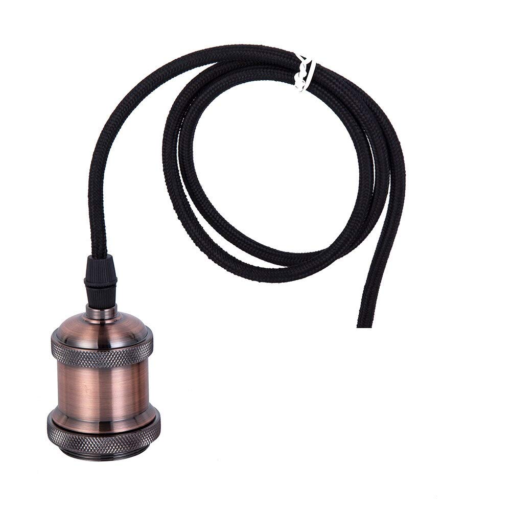 Vintage E27 Screw Bulb Lamp Base - Aluminum Light Socket, Retro Fittings Lamp Holder, 5 Lamp Head Color Options (Red Copper) - Perfect for Living Room, Bedroom, or Office Decor