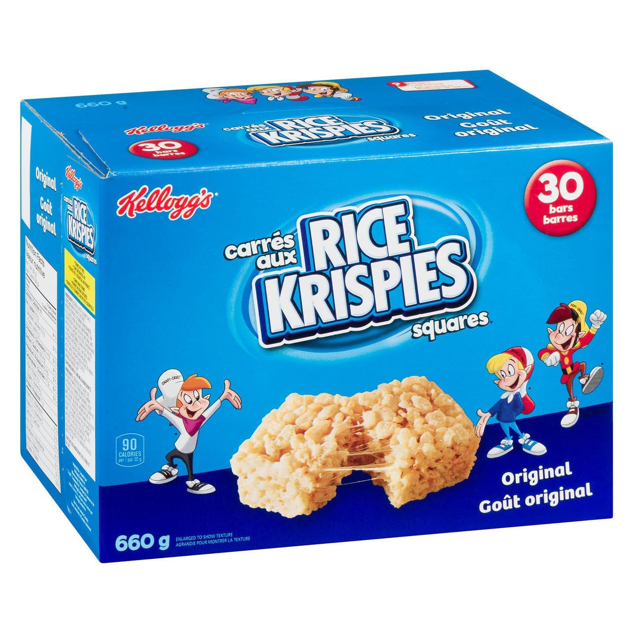 Kellogg's Rice Krispies Square Bars 660g/23.3 oz - Jumbo Pack Original Flavor (30 Count, 2 Pack) | Imported from Canada | Perfect for School Lunches, Snacks & On-the-Go Breakfast