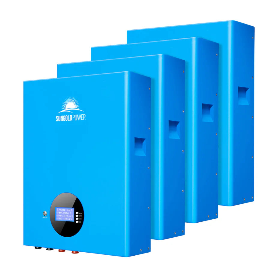 SunGoldPower 5.12kWh LiFePO4 Solar Battery Storage - Home Energy Backup Power Solution for Off-Grid Living & Emergency Power Outages