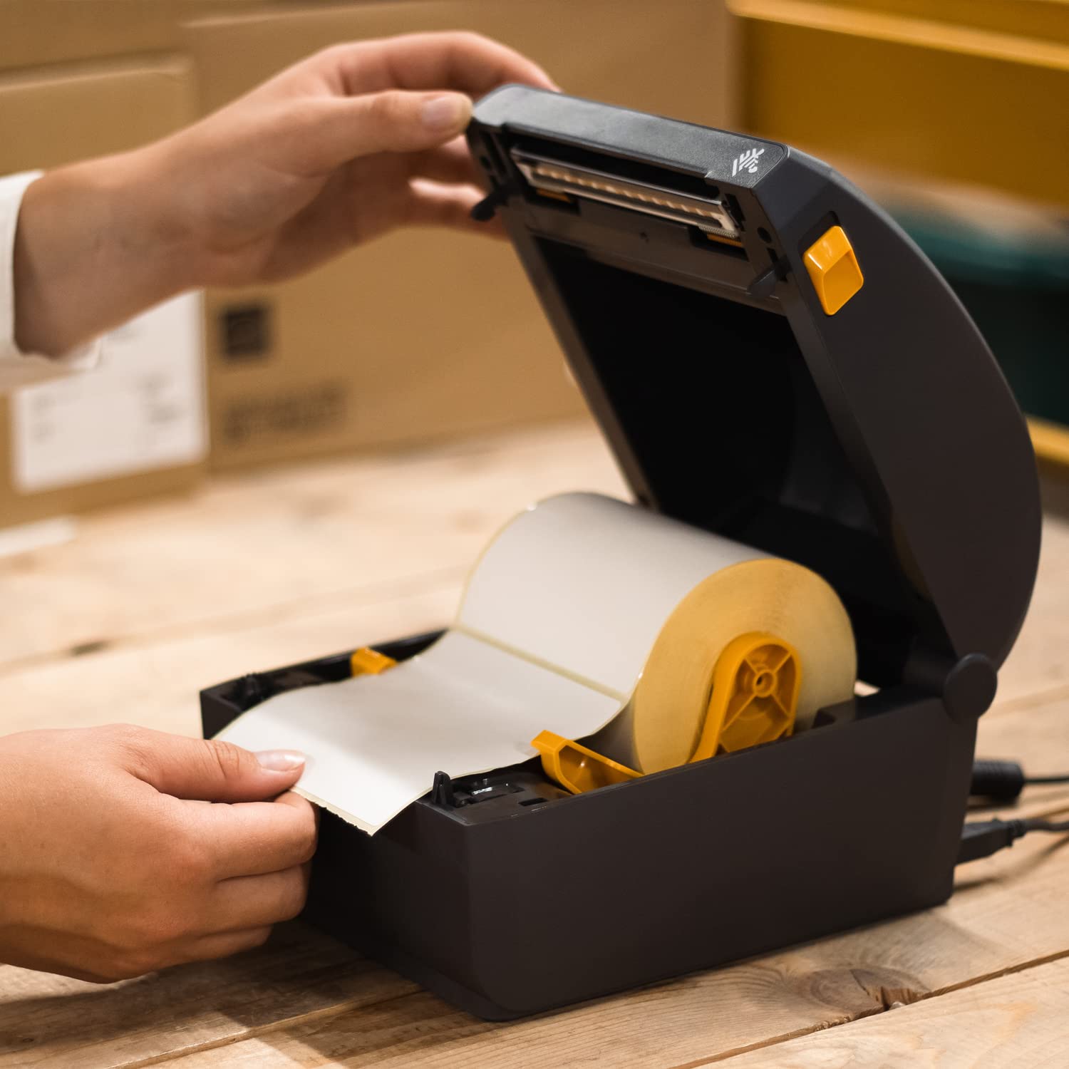 Zebra ZD230 4-Inch Direct Thermal Desktop Printer with USB & Ethernet - Ideal for Shipping Labels, Barcodes, Receipts in Logistics, Retail, Healthcare & Light Manufacturing