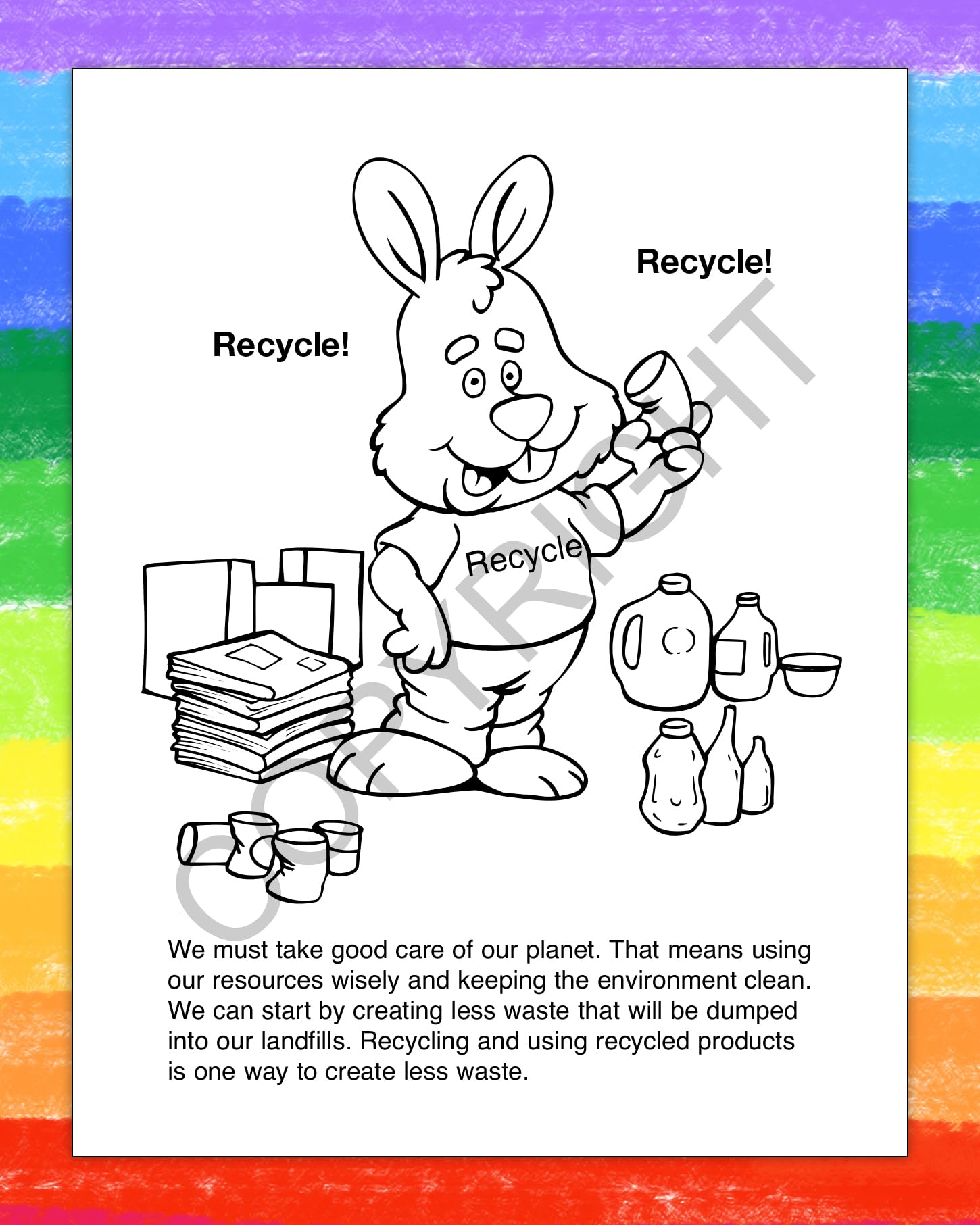 ZOCO 250-Pack Custom Coloring Books for Kids - Bulk Earth Day Supplies, Conservation & Recycling Educational Activities - No Crayons Included | Perfect for Classroom, Party Favors & Environmental Awareness Events