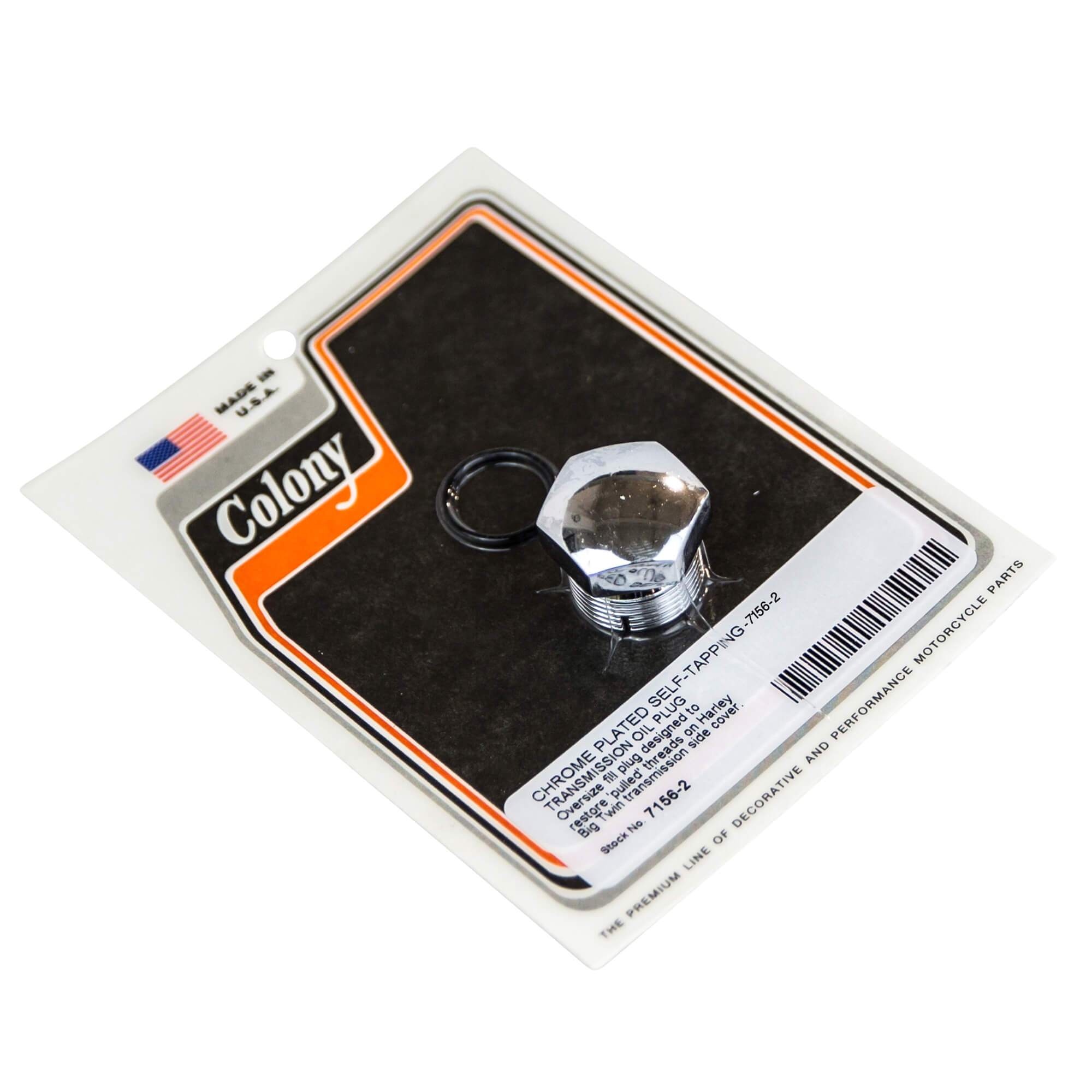 1936-1984 Harley Davidson Big Twin Chrome Plated Self-Tapping Transmission Side Cover Oil Plug #7156 - Replacement Part for Motorcycle Maintenance & Repair