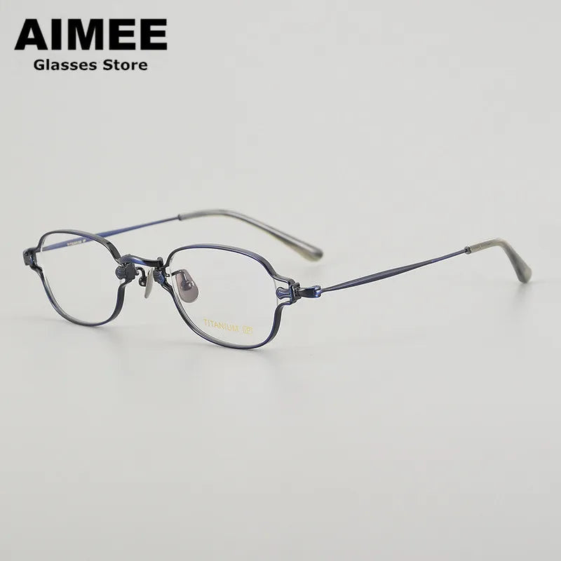 Aimee Unisex Full Rim Square Oval Titanium Eyeglasses 13186 - Lightweight & Durable Frame for Men & Women - Perfect for Reading, Work & Everyday Use