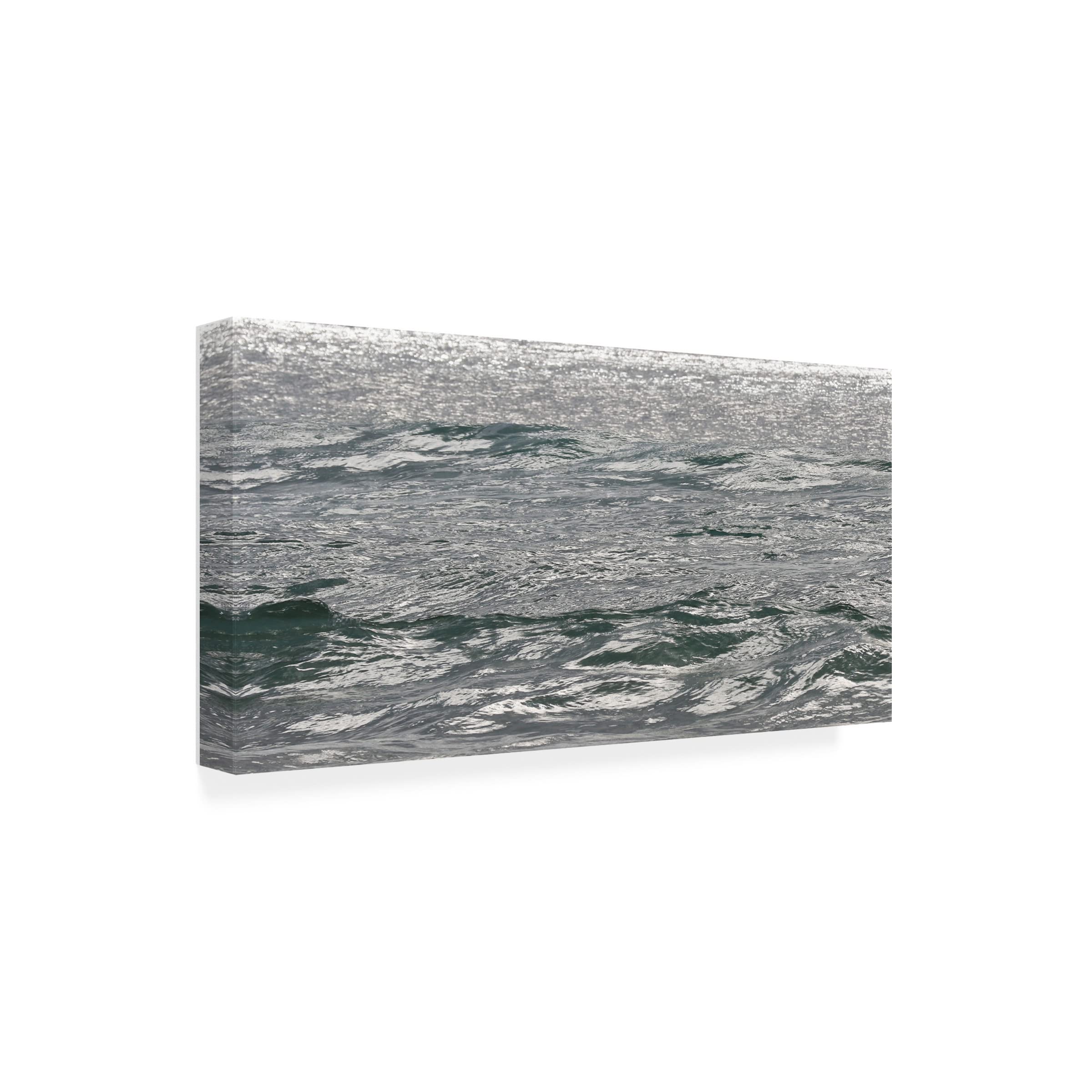 Trademark Fine Art 'Shades Of The Ocean 3' Canvas Wall Art by Beata Czyzowska Young - Modern Coastal Painting for Living Room, Bedroom & Office Decor
