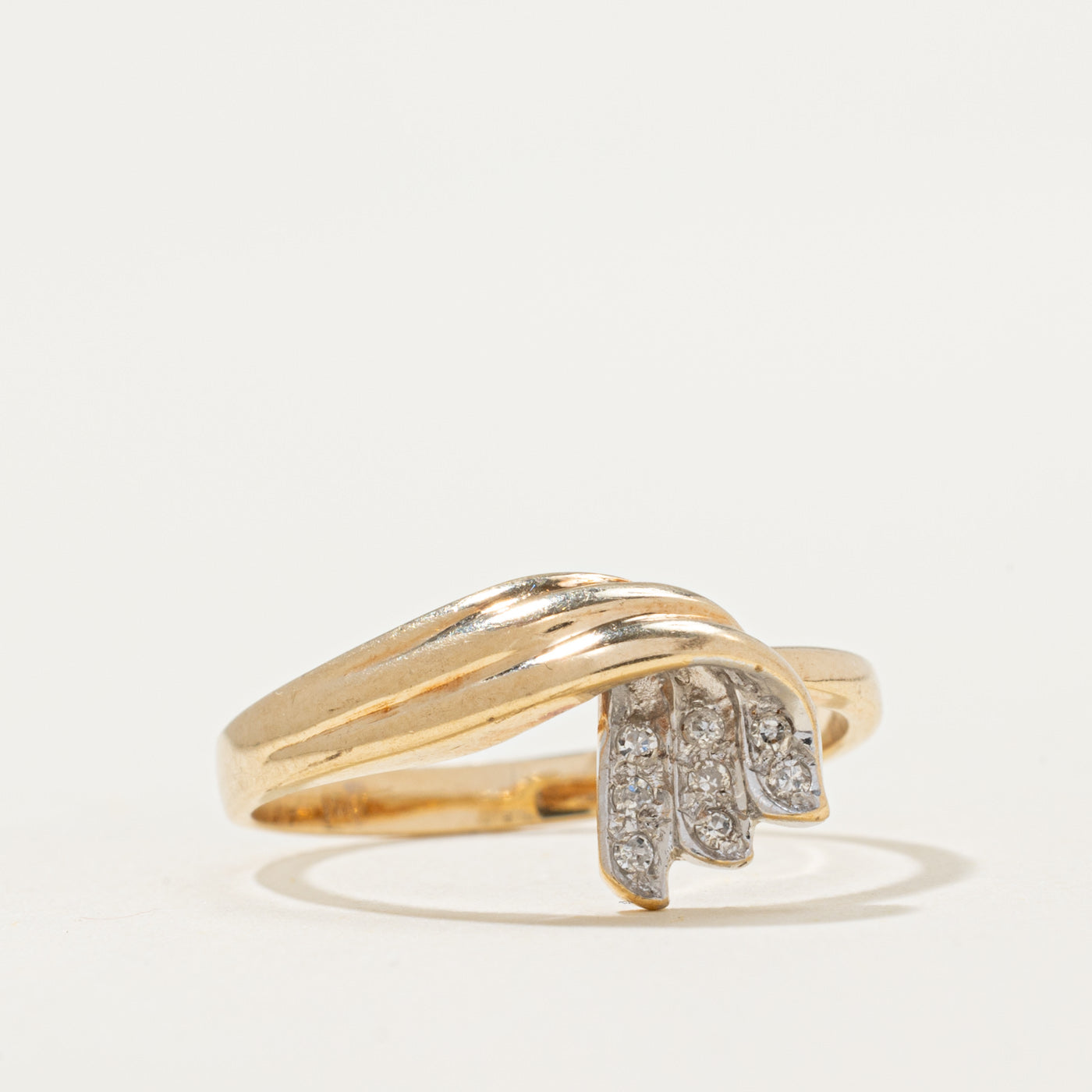 0.06ctw Diamond Cross Over Ring - Size 5.75 | Elegant Stackable Band for Women | Perfect for Weddings, Anniversaries & Everyday Wear