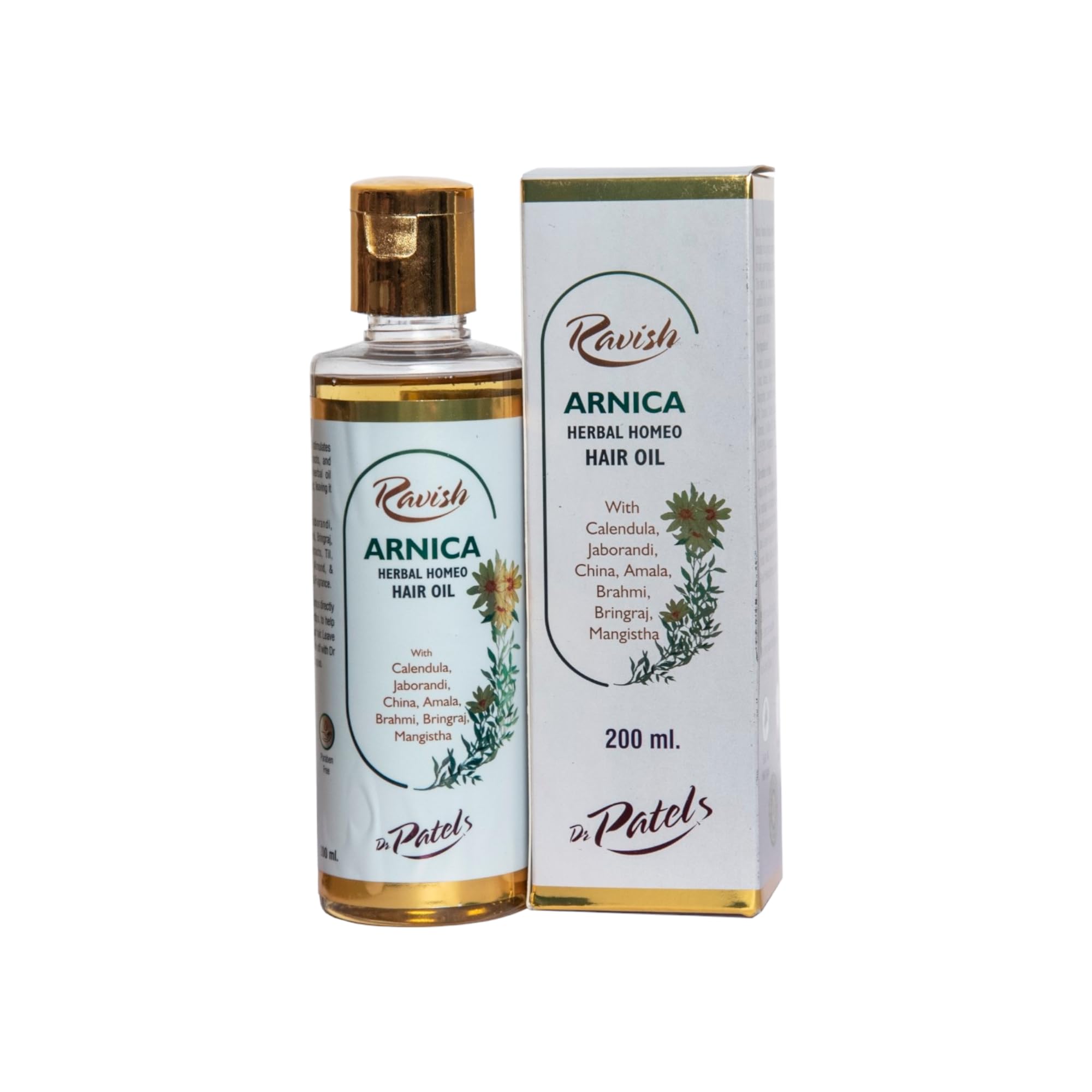 Dr. Patel's Ravish 200ml Herbal Homeopathic Hair Oil for Hair Growth & Hair Fall Control | Natural Ayurvedic Treatment for All Hair Types | Chemical-Free Formula for Men & Women | Promotes Thicker, Stronger Hair | Perfect for Daily Scalp Massage & Nighttime Hair Care Routine