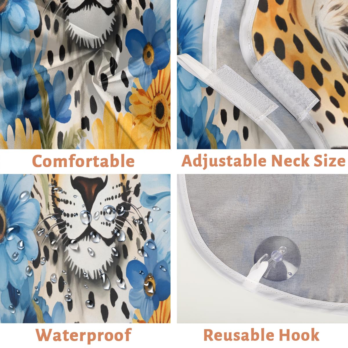 Men's Animal Leopard Daisy Beard Shaving Bib - Waterproof Hair Dye Cape for Barbers & Stylists, Sink Hair Catcher for Beard Trimming & Haircut | Perfect Salon Accessory & Gift for Barbershop, Home Grooming