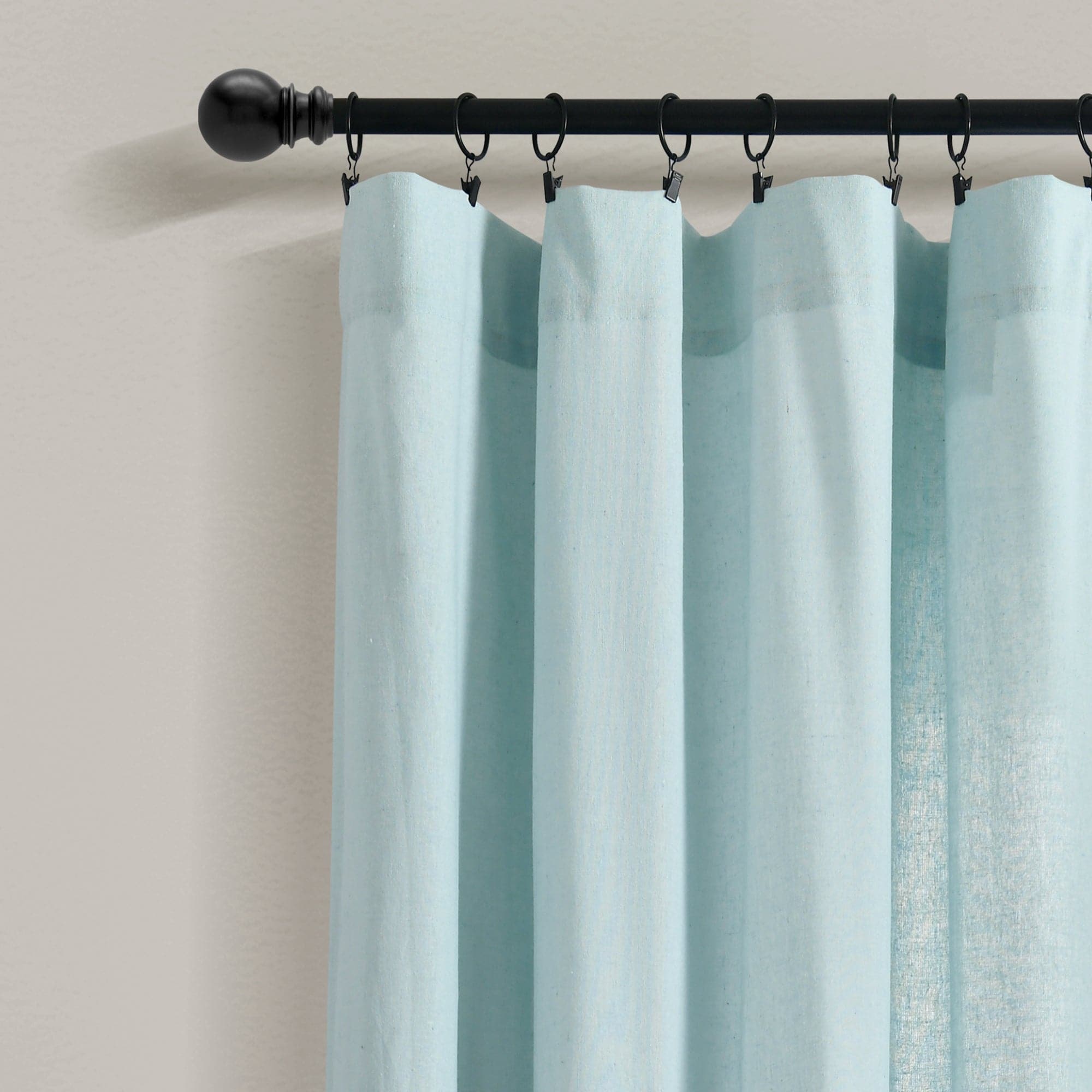 Linen Botanical Garden Window Curtain Panel with Button Details - Elegant Floral Design for Living Room, Bedroom & Home Decor
