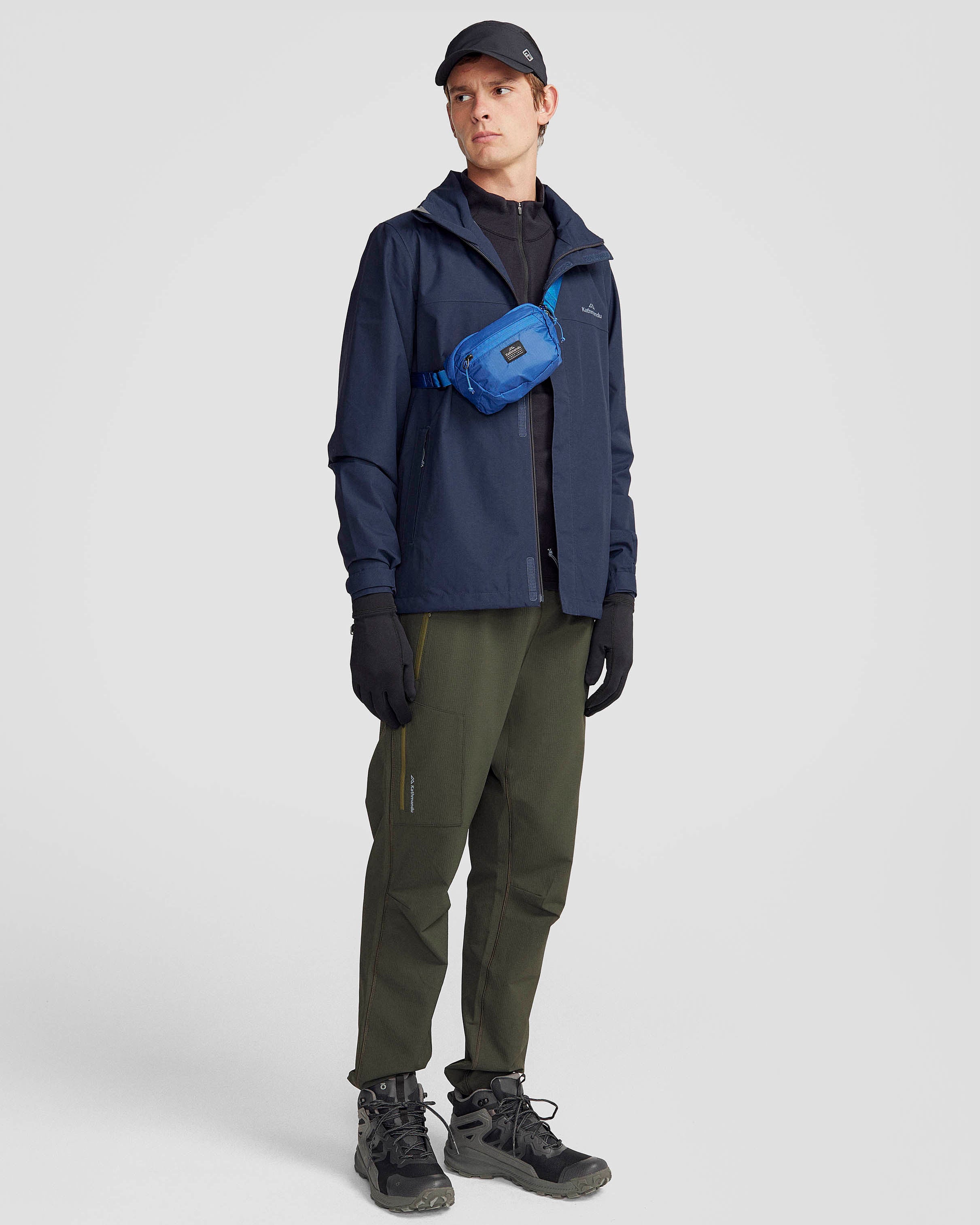 Men's Andulo 2-Layer Waterproof Rain Jacket - Lightweight Windbreaker with Hood, Pure Navy Blue - Perfect for Hiking, Camping & Outdoor Activities