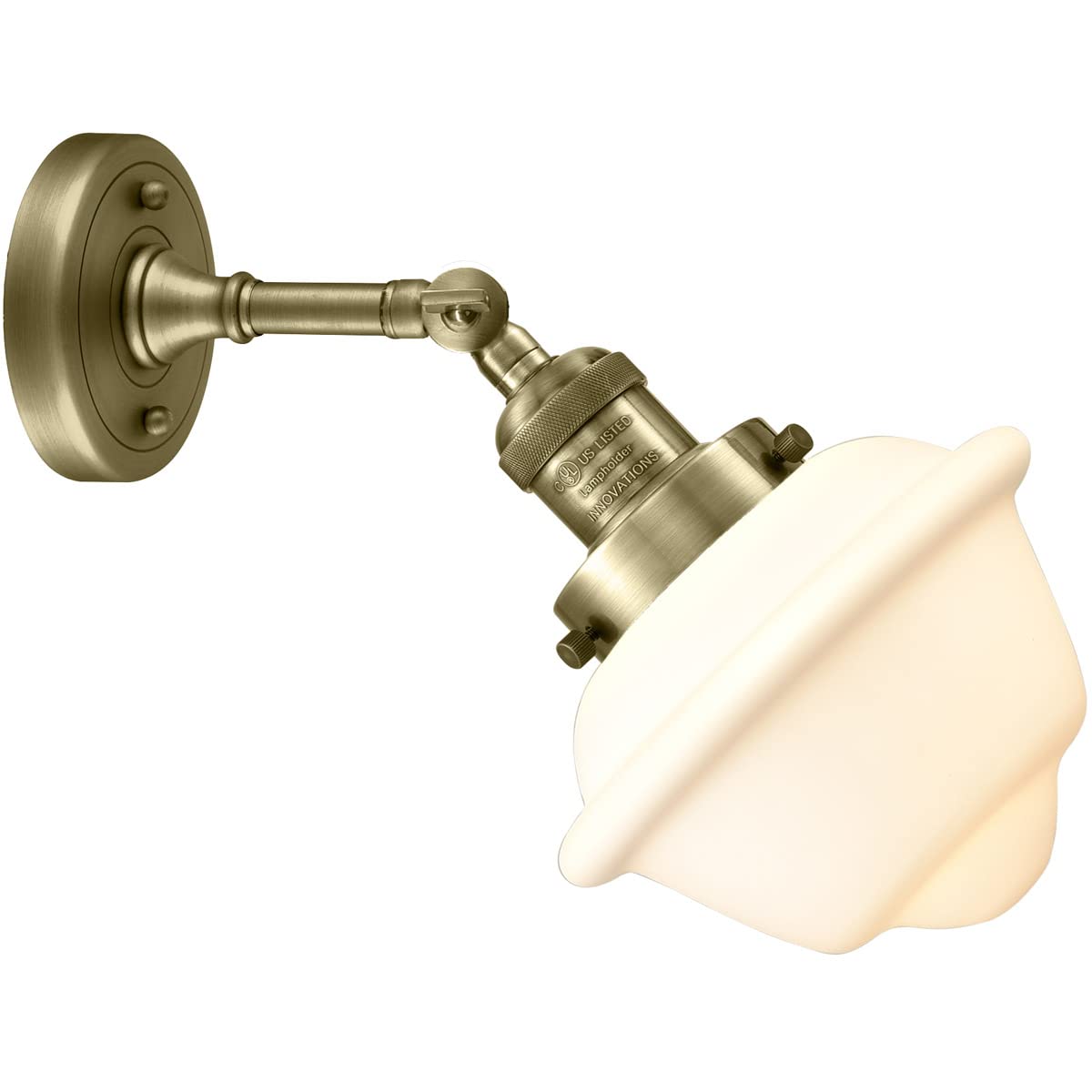 203-AB-G531-LED Vintage Dimmable LED Wall Sconce Light Fixture - Antique Brass Finish - Perfect for Bedroom, Living Room & Hallway Lighting