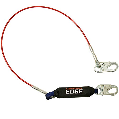 Falltech Leading Edge Dual Class 6' Shock Absorbing Lanyard - OSHA Compliant Safety Harness for Construction & Roofing Work | Fall Protection Equipment for Workers at Heights