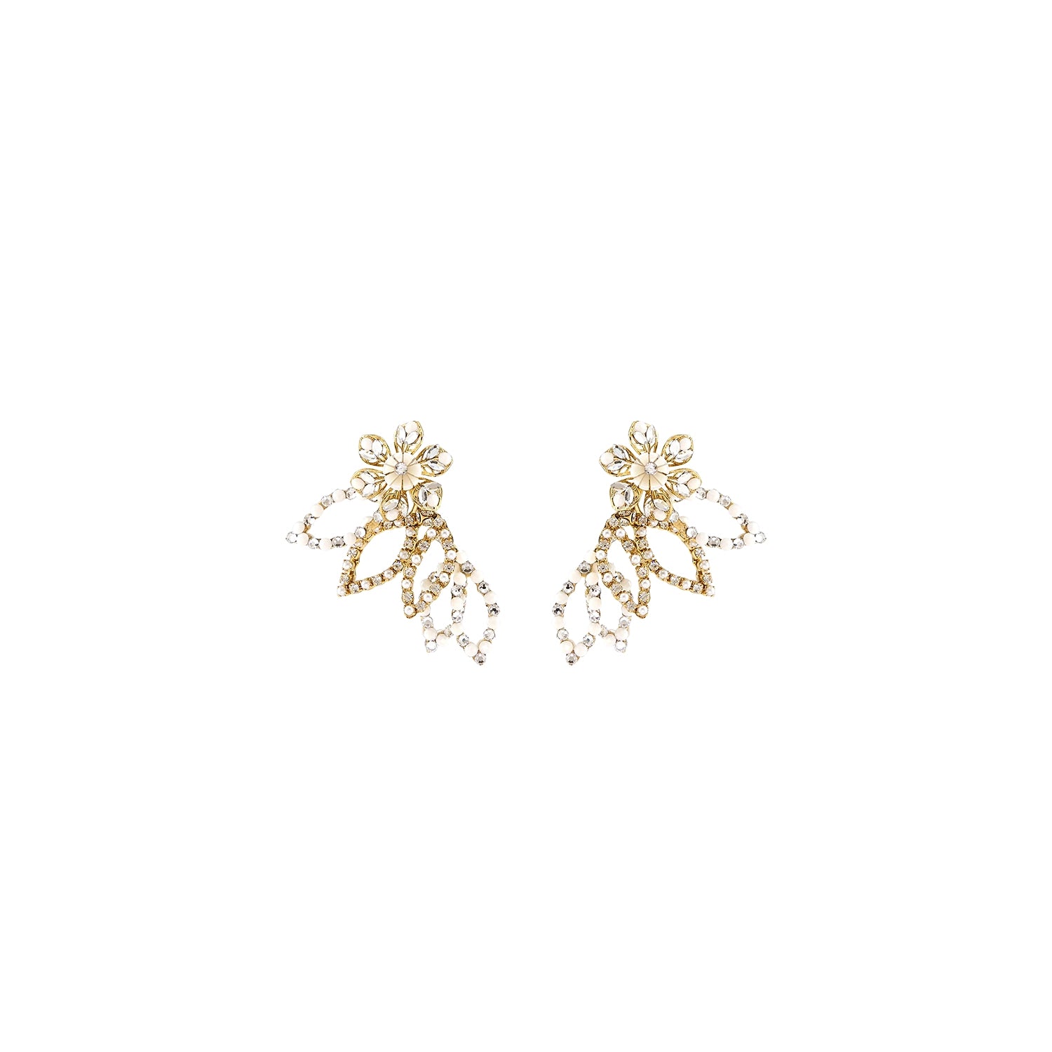 Golden Laurel Leaf Earrings Jacket - Elegant Gold-Tone Ear Cuffs for Women - Perfect for Weddings, Parties & Special Occasions
