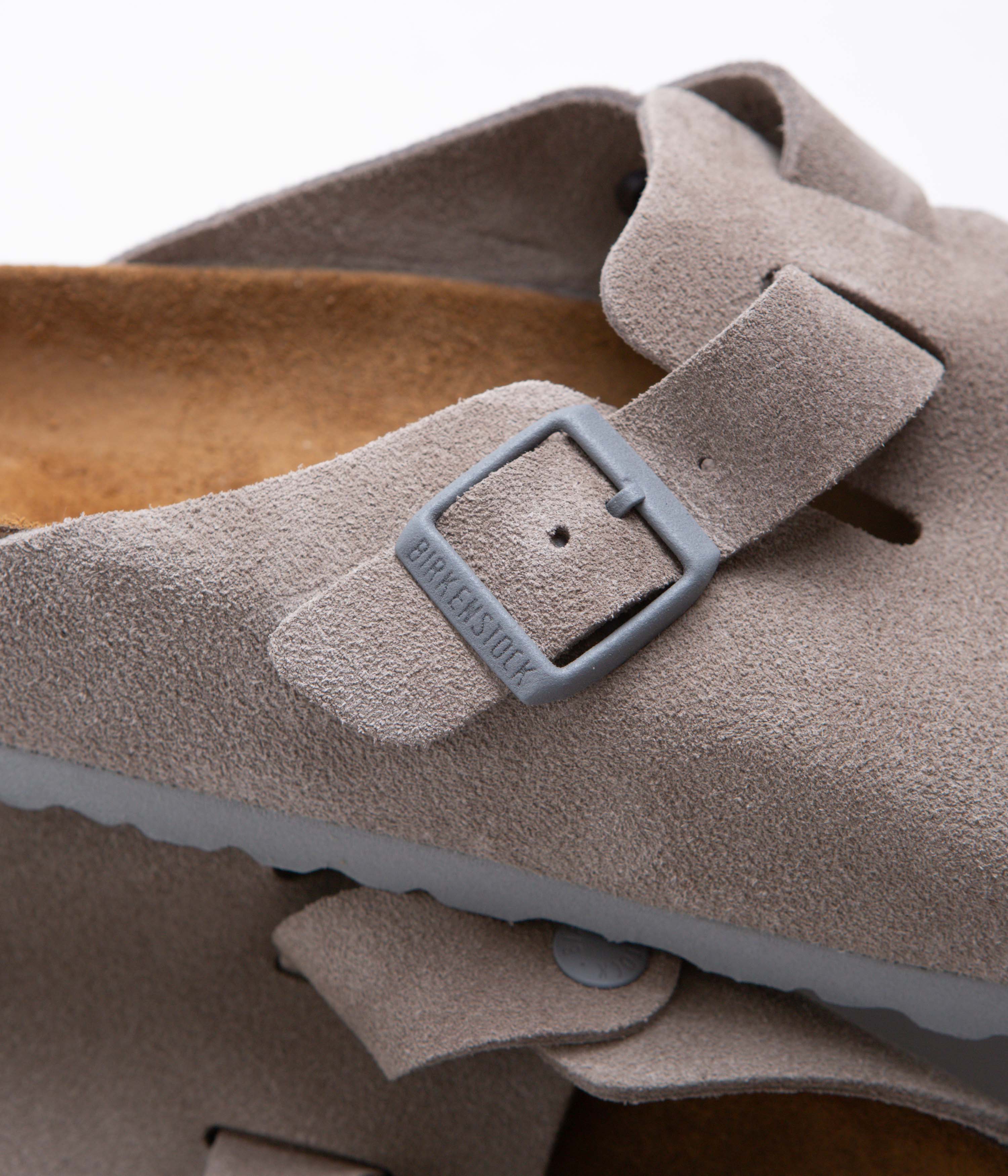 Birkenstock Boston Soft Footbed Sandals for Men & Women - Stone Coin | Comfortable Cork Footbed | Perfect for Casual Wear, Office & Travel