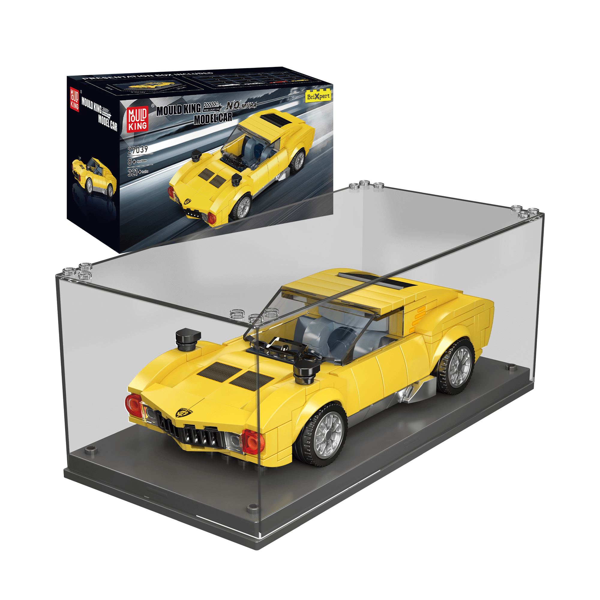 MOULD KING 27039 Italian Bull Miura Car Model Building Set - 321 PCS DIY Sports Car Kit for Adults & Teens - Perfect for Home Decoration, Gift Ideas, and Collectors