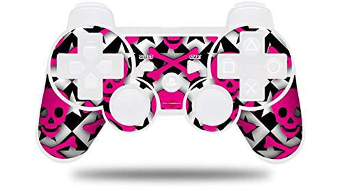 Sony PS3 Controller Decal Skin - Pink Skulls & Stars Design (Controller Not Included) | Custom Gaming Accessory for PS3 Enthusiasts | Perfect for Gaming Sessions & Personalizing Your Console