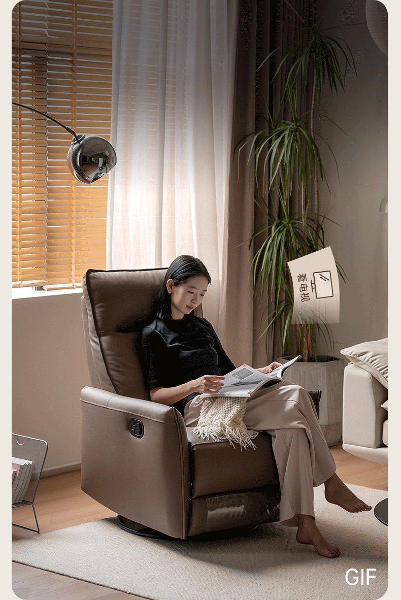 Premium Leather Swivel Chair - 360 Degree Rotating Single Seat with Adjustable Height for Home Office, Living Room, or Study - Ergonomic Comfort & Modern Design