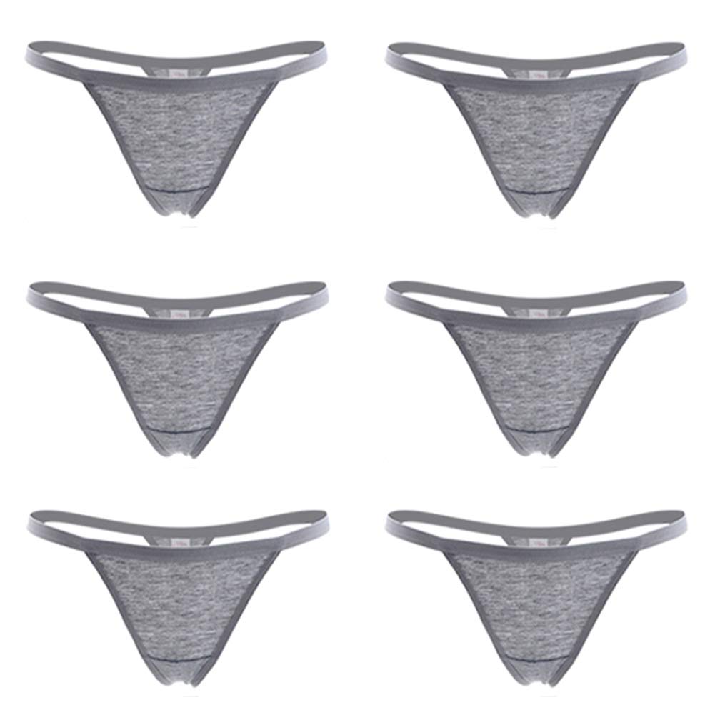 Closecret Women's Cotton Thongs Underwear - 6 Pack Breathable Soft G-String Panties for Everyday Comfort & Invisible Wear
