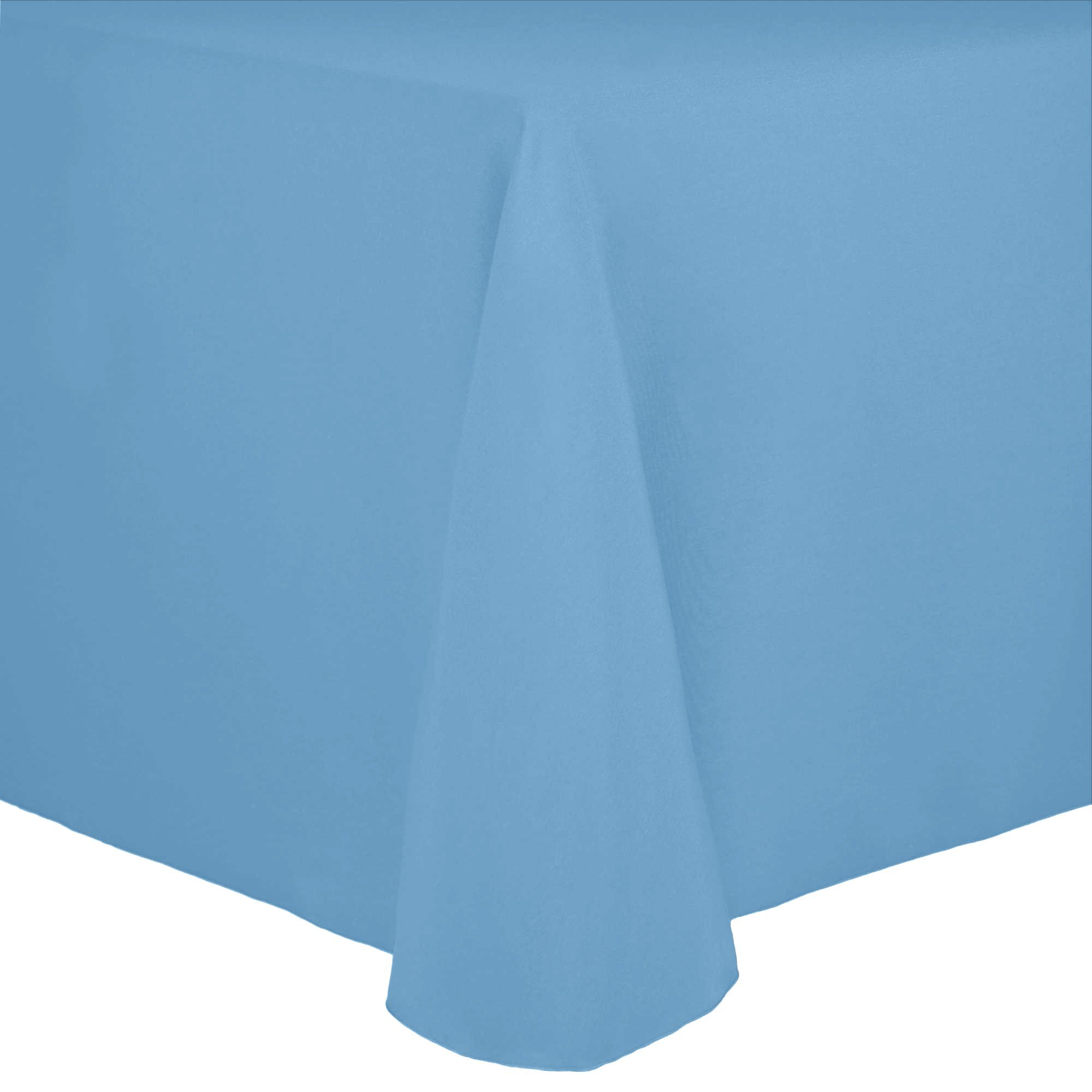 Premium 108 x 156-Inch Oval Cotton Tablecloth - Soft Textured Dining Table Cover in Light Baby Blue for Formal Dinners, Weddings & Special Events