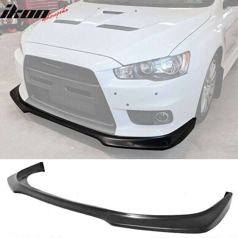 Mitsubishi Evolution EVO X 10 R Style Front Bumper Lip - Unpainted PU for 2009-2015 Models | Enhance Your Car's Aerodynamics & Sporty Look | Perfect for Street Racing & Car Shows