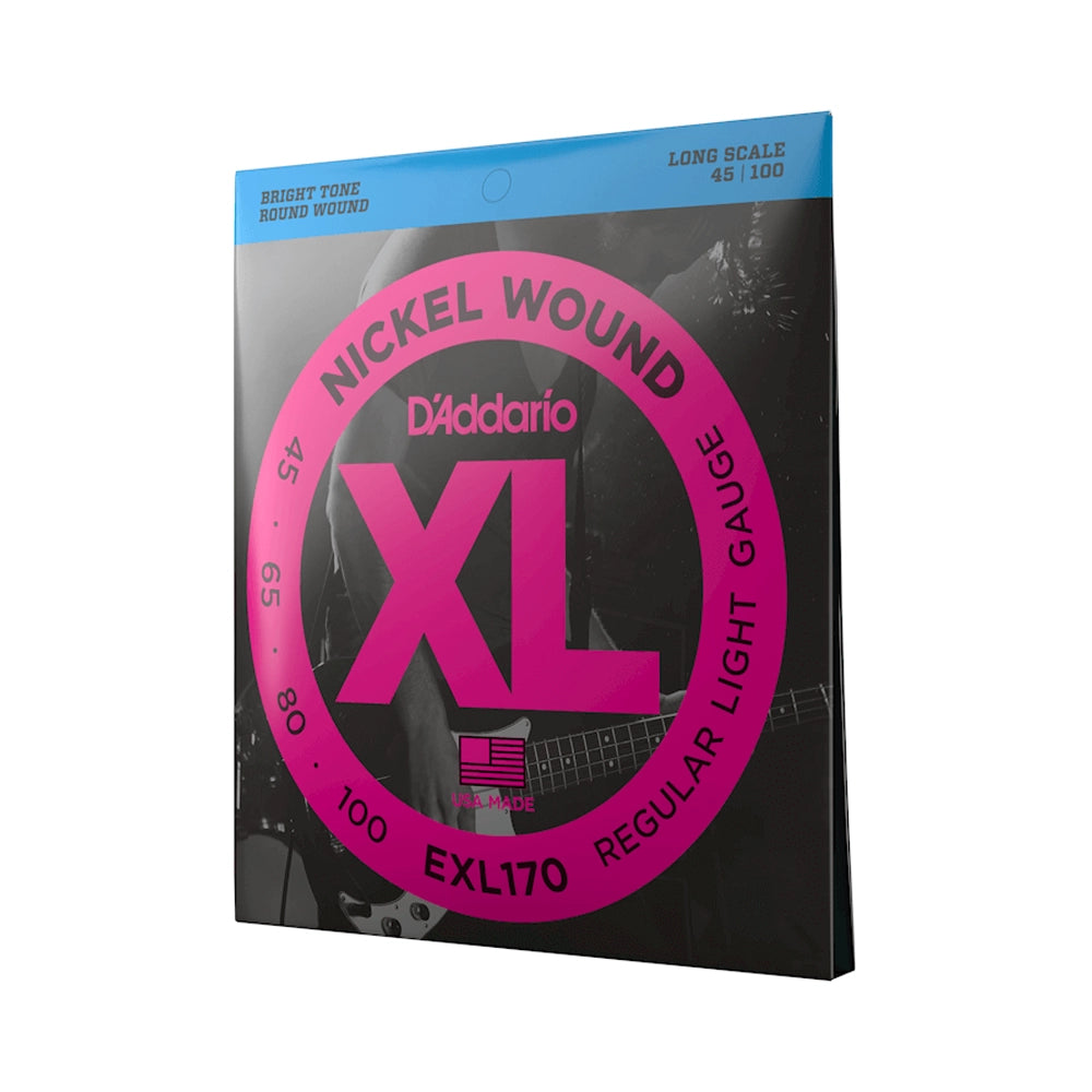 D'Addario EXL170 Nickel Wound Electric Bass Strings - Bright Round Wound for Enhanced Tone & Durability | Perfect for Rock, Jazz & Studio Recording