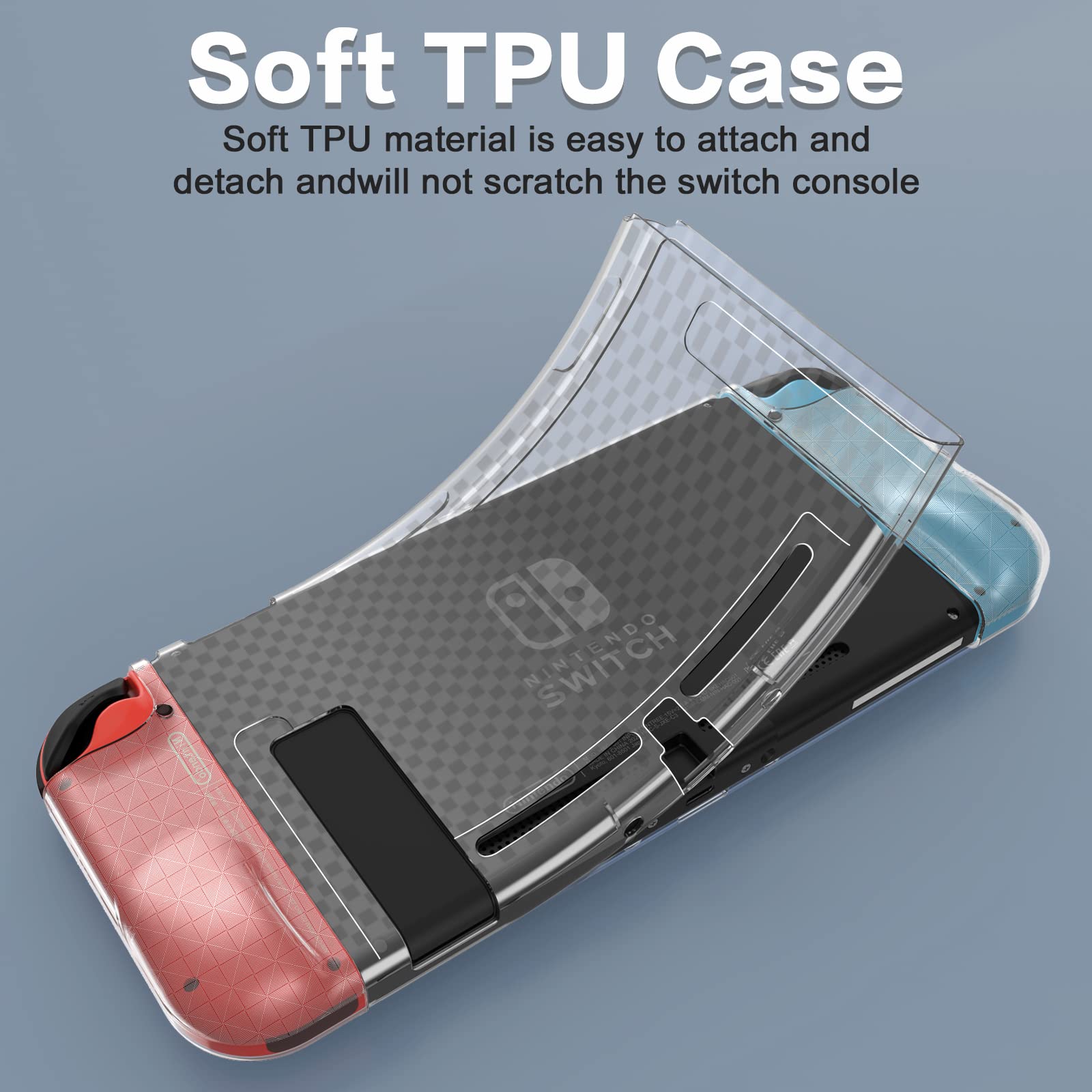 Nintendo Switch Case with Screen Protector - Protective Cover for Switch Console & Joy-Cons | Perfect for Travel, Gaming, and Storage Protection
