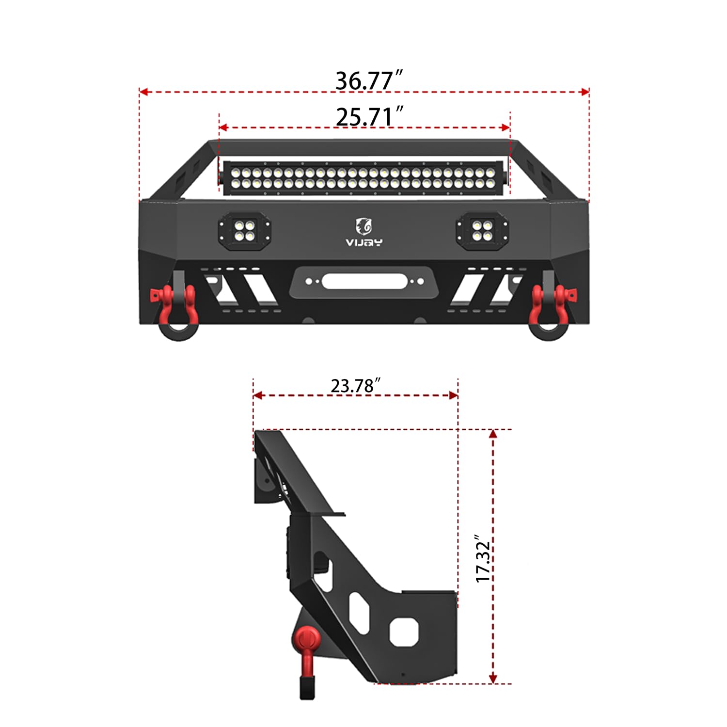 **2010-2023 Toyota 4Runner Steel Front Bumper with Winch Plate & Light Mounts (Black Texture) - Heavy Duty Off-Road Protection for Adventure & Trail Riding**    *(Excludes 2010-2013 SR5 Models)*