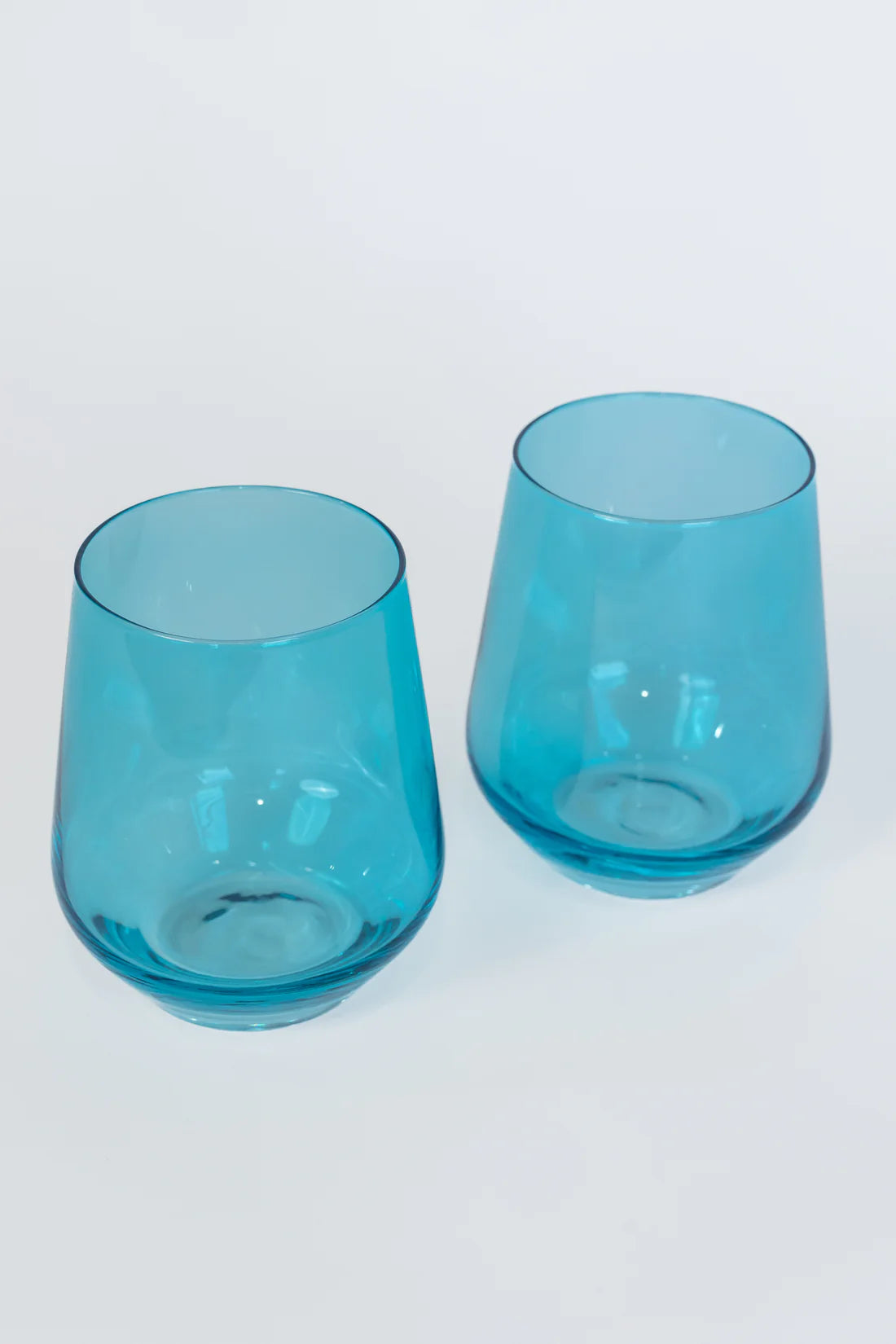 Estelle Colored Glass Stemless Wine Glasses Set of 2 - Elegant Tumblers for Red Wine, White Wine, Cocktails & Home Bar Decor