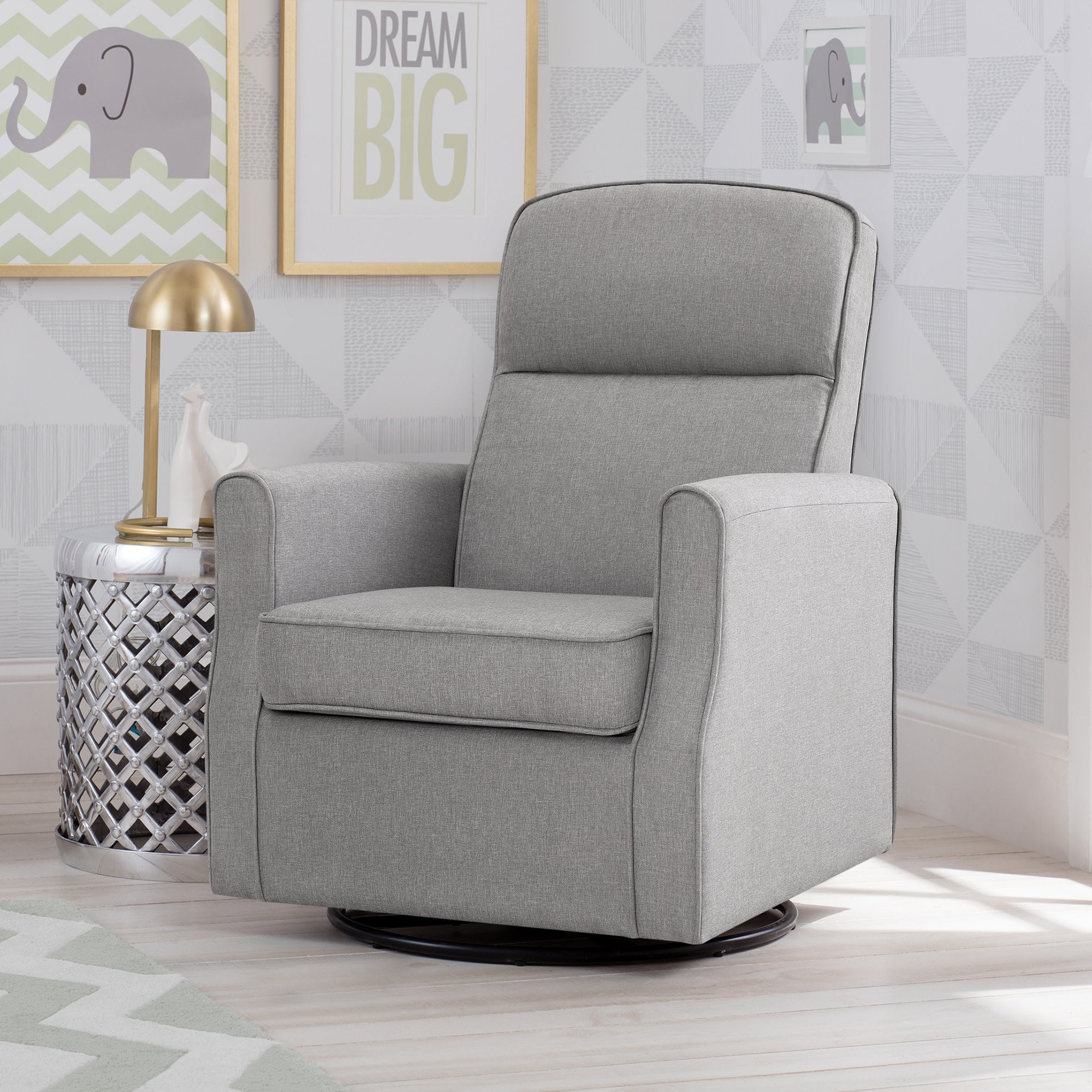 Blair Slim Nursery Glider Swivel Rocker Chair - Comfortable Baby Rocking Chair for Nursing, Feeding & Relaxing - Perfect for Nursery, Bedroom & Living Room