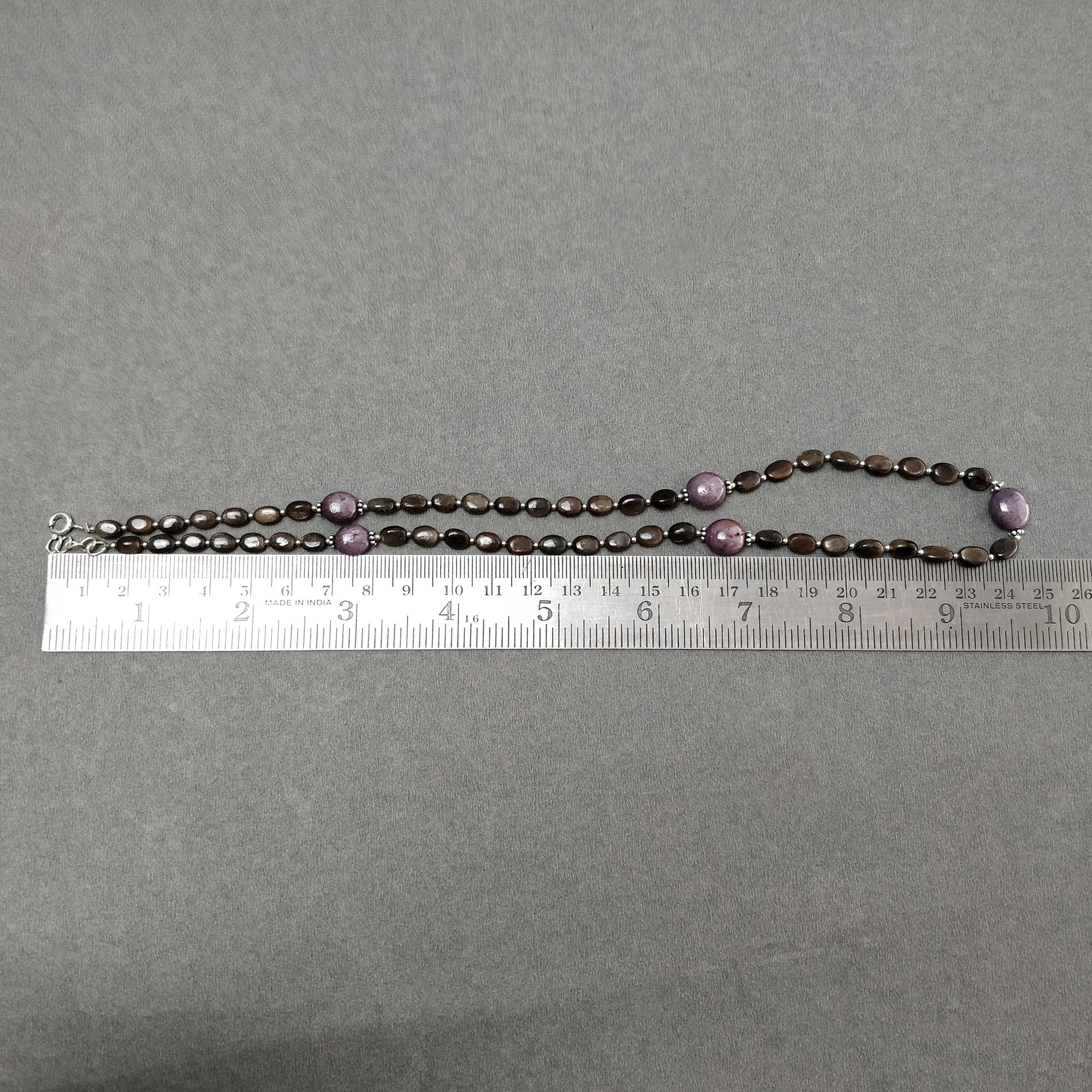 Natural Untreated Chocolate Sapphire & Star Ruby Gemstone Necklace - 111.25cts Oval Cut with 925 Sterling Silver (6*5mm & 11*10mm) | Elegant Jewelry Gift for Women, Birthday, Anniversary & Special Occasions