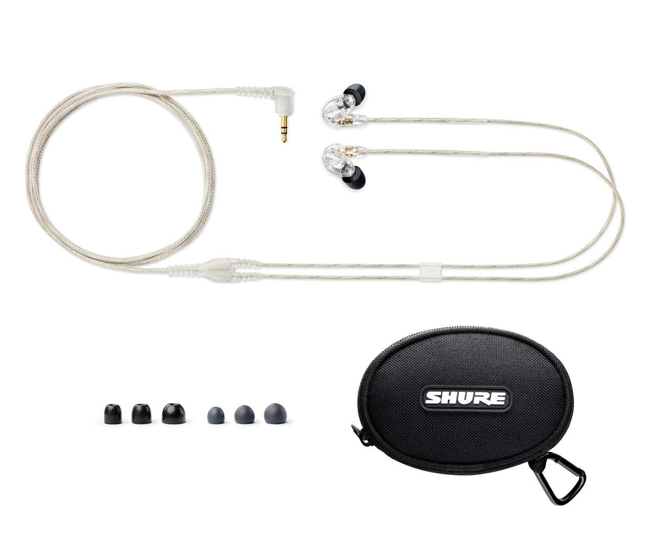 Shure SE215-CL Professional Wired Sound Isolating Earbuds with Clear Audio & Deep Bass - Single Dynamic MicroDriver, Secure Fit In-Ear Monitors for Musicians, DJs & Audiophiles - Includes Carrying Case & Fit Kit - Perfect for Studio Recording, Live Performances & Travel