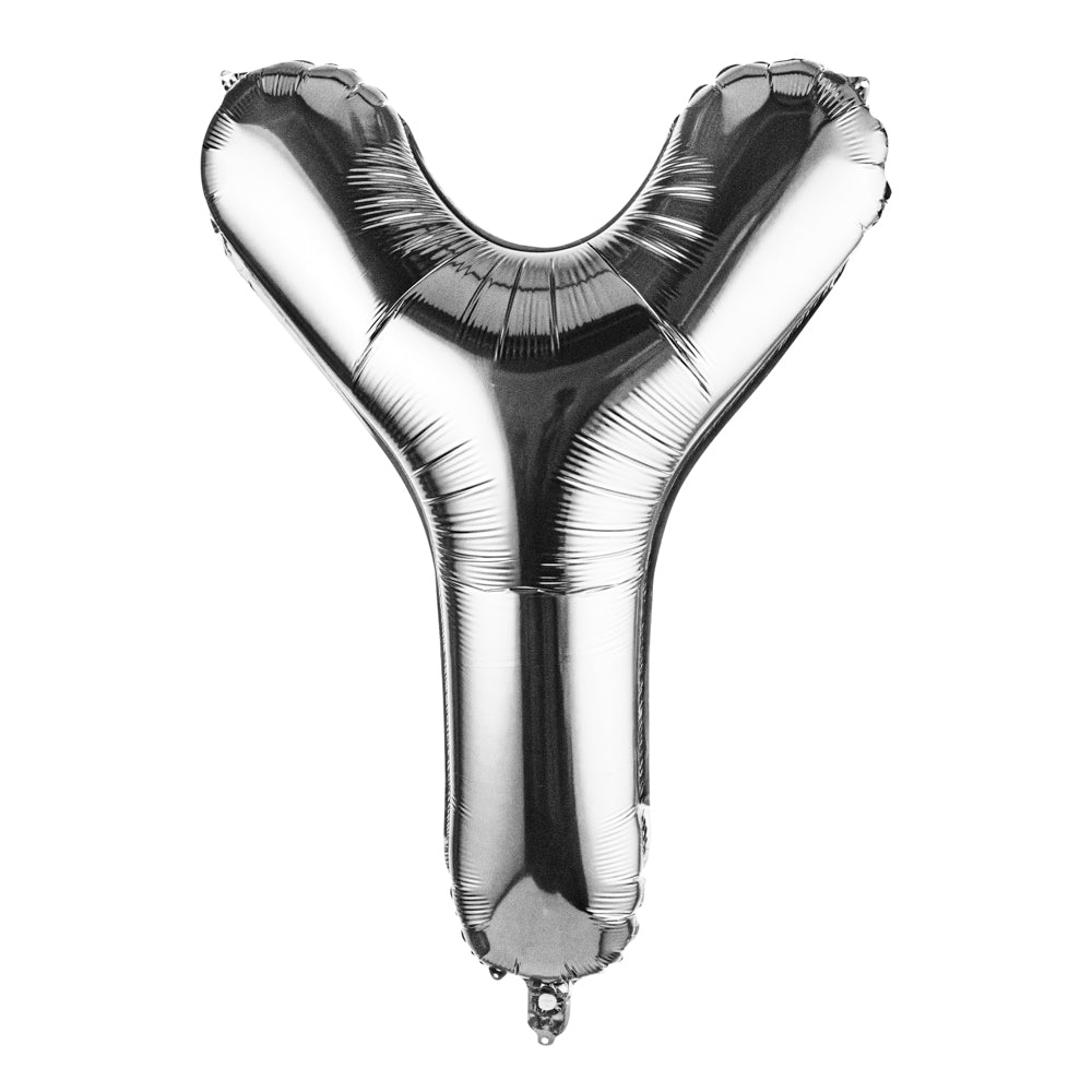 Balloonify Silver Mylar Letter Y Balloon - 40 Inch Large Foil Alphabet Balloon for Birthday Parties, Baby Showers & Graduation Decorations (1 Count Box)