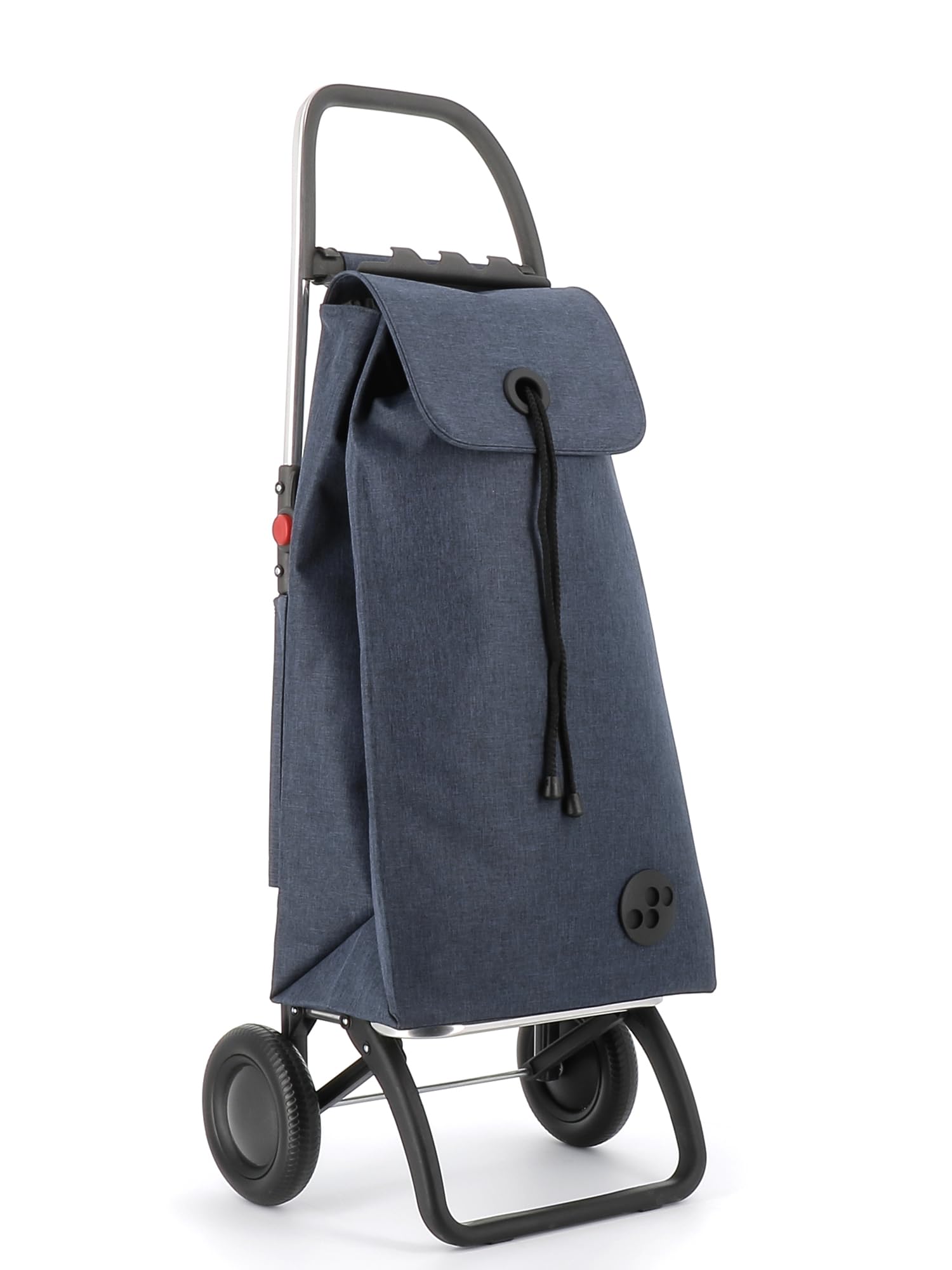 ROLSER I-Max Tweed 2 Wheel Foldable Shopping Cart - Lightweight Grocery Trolley with Durable Marine Blue Fabric | Perfect for Grocery Shopping, Market Trips & Travel Luggage