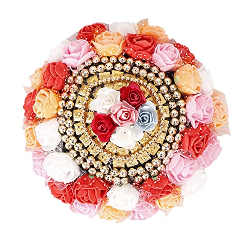 NAVMAV Artificial Rose Flower Bun Hair Clip - Elegant Floral Hair Accessories for Women & Girls (1pc) - Perfect for Weddings, Parties & Everyday Style