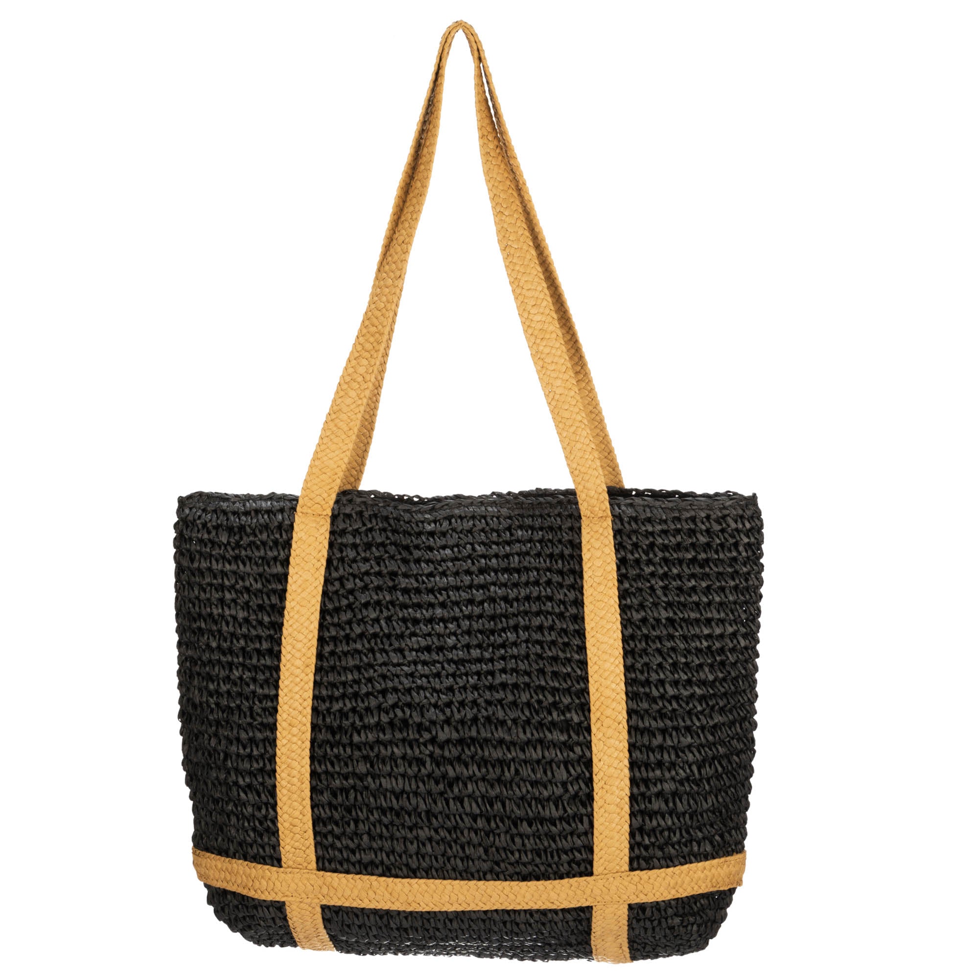 Stylish Woven Tote Bag with Hat Holder Straps - Perfect for Beach, Travel & Day Trips - Lightweight & Durable Carryall