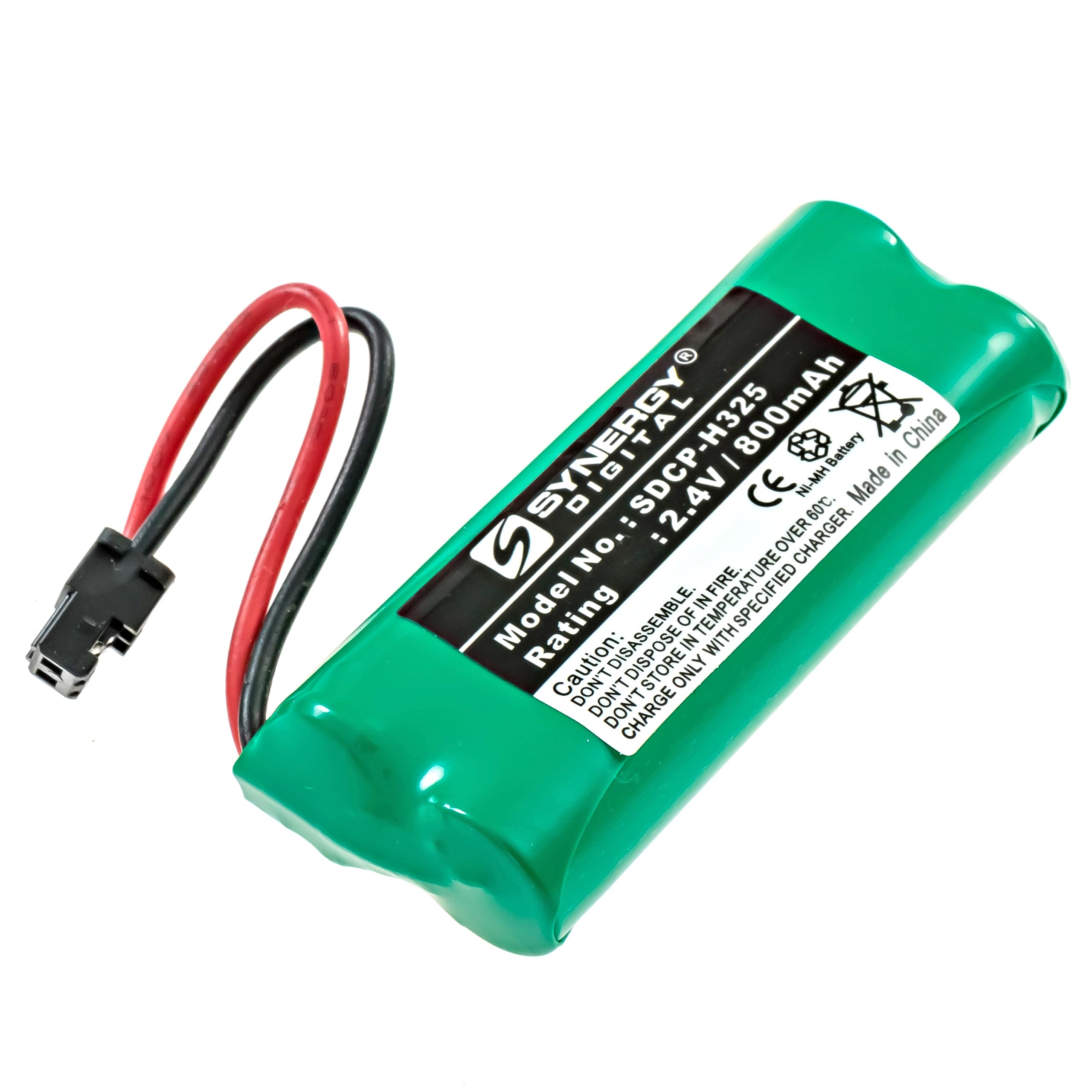 Synergy Digital Cordless Phone Batteries - 2 Pack Ni-MH 2.4V 800mAh Replacement for Sony DECT 180 & Uniden BT-1002 (SDCP-H325) | Long-Lasting Power for Home/Office Cordless Phones