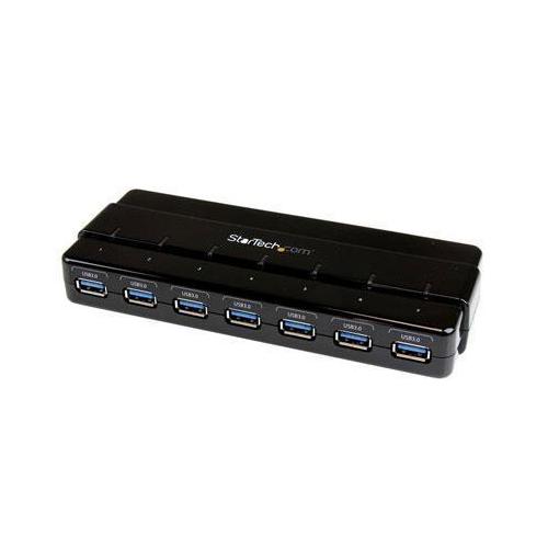 7-Port USB 3.0 Hub with Power Adapter - High-Speed Data Transfer for Laptop, PC, Mac - Perfect for Home Office, Gaming & Multiple Device Charging