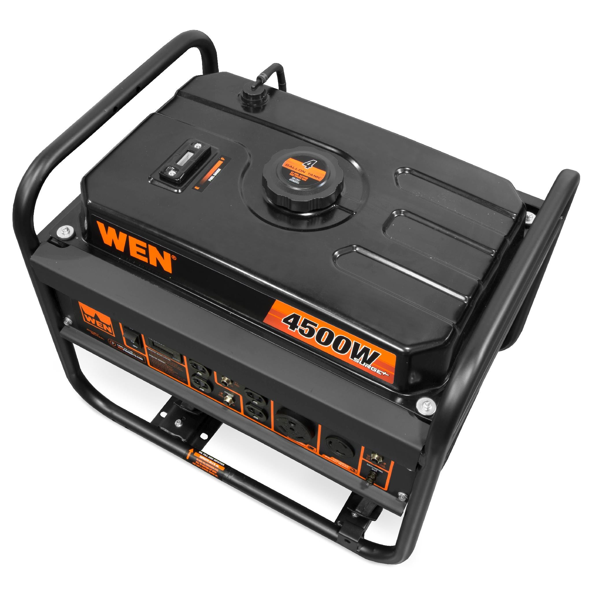 WEN GN4500M 4500 Watt Portable Generator with 212cc Engine, Transfer Switch & RV Ready - Wheel Kit Included for Camping, Home Backup & Outdoor Power