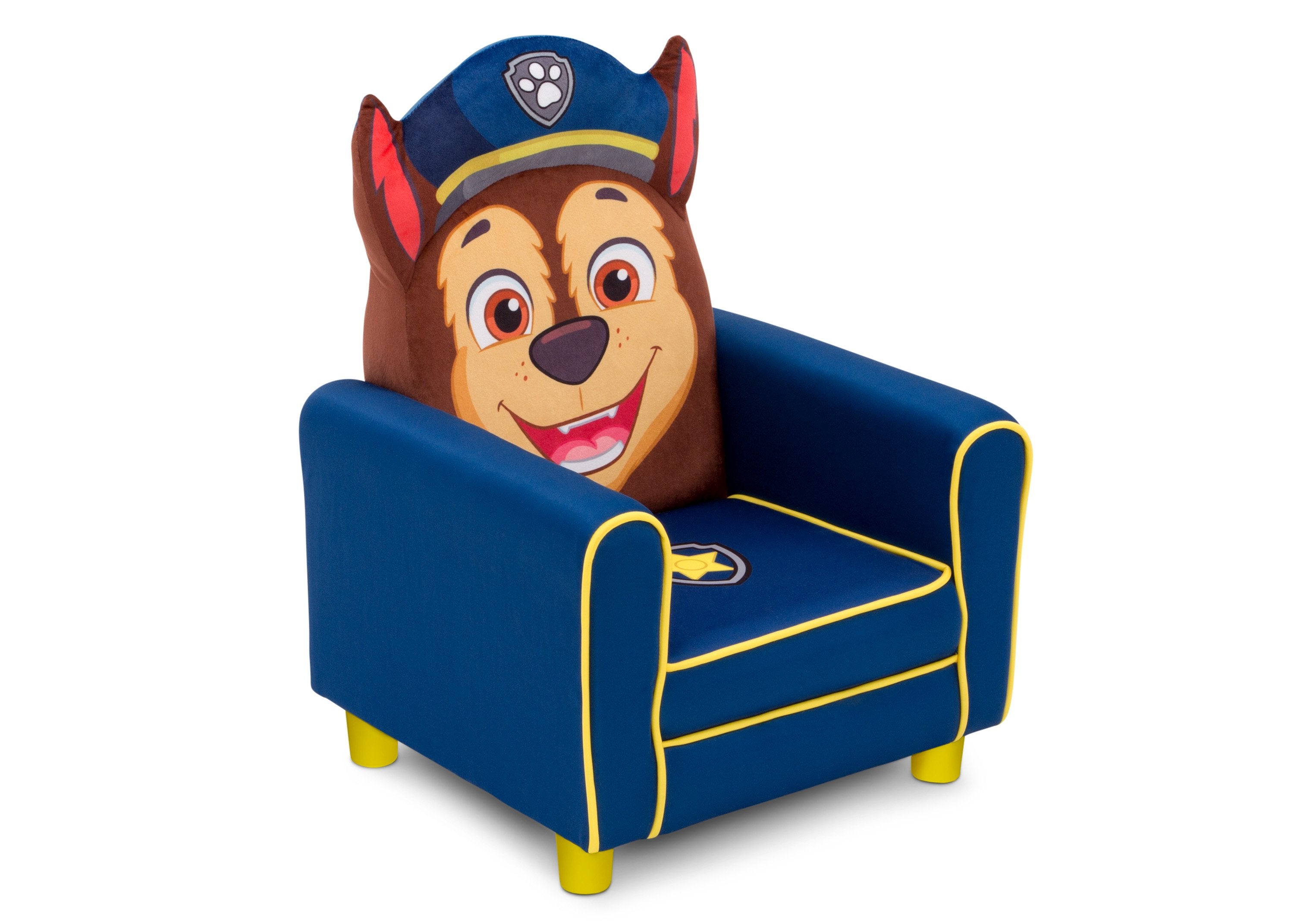 PAW Patrol Chase Figural Upholstered Kids Chair - Soft Plush Character Chair for Toddlers & Children - Perfect for Bedrooms, Playrooms & Gift Giving