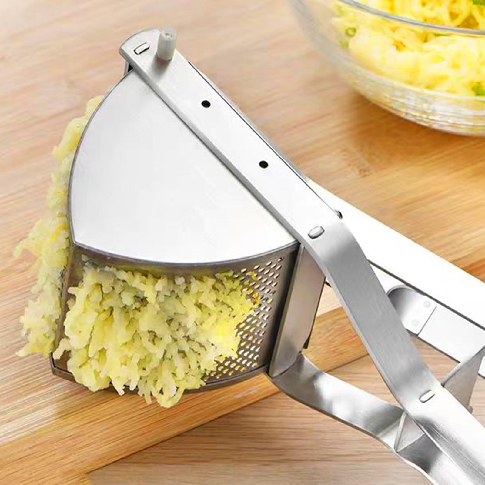 Heavy Duty Stainless Steel Potato Masher - 12 Inch Kitchen Tool for Mashing Potatoes, Vegetables & Fruits | Perfect for Mashed Potatoes, Baby Food & Baking Prep