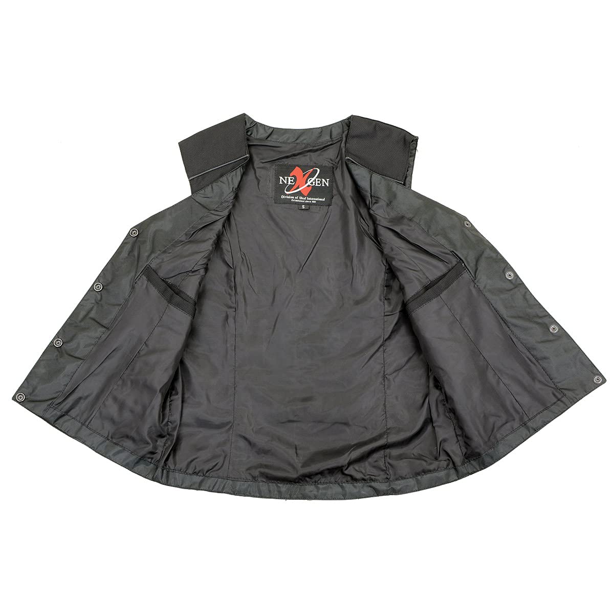 Milwaukee Leather SH1955 Women's Black Textile Motorcycle Vest with Wing Embroidery - Perfect for Biker Ladies & Motorcycle Riding Fashion