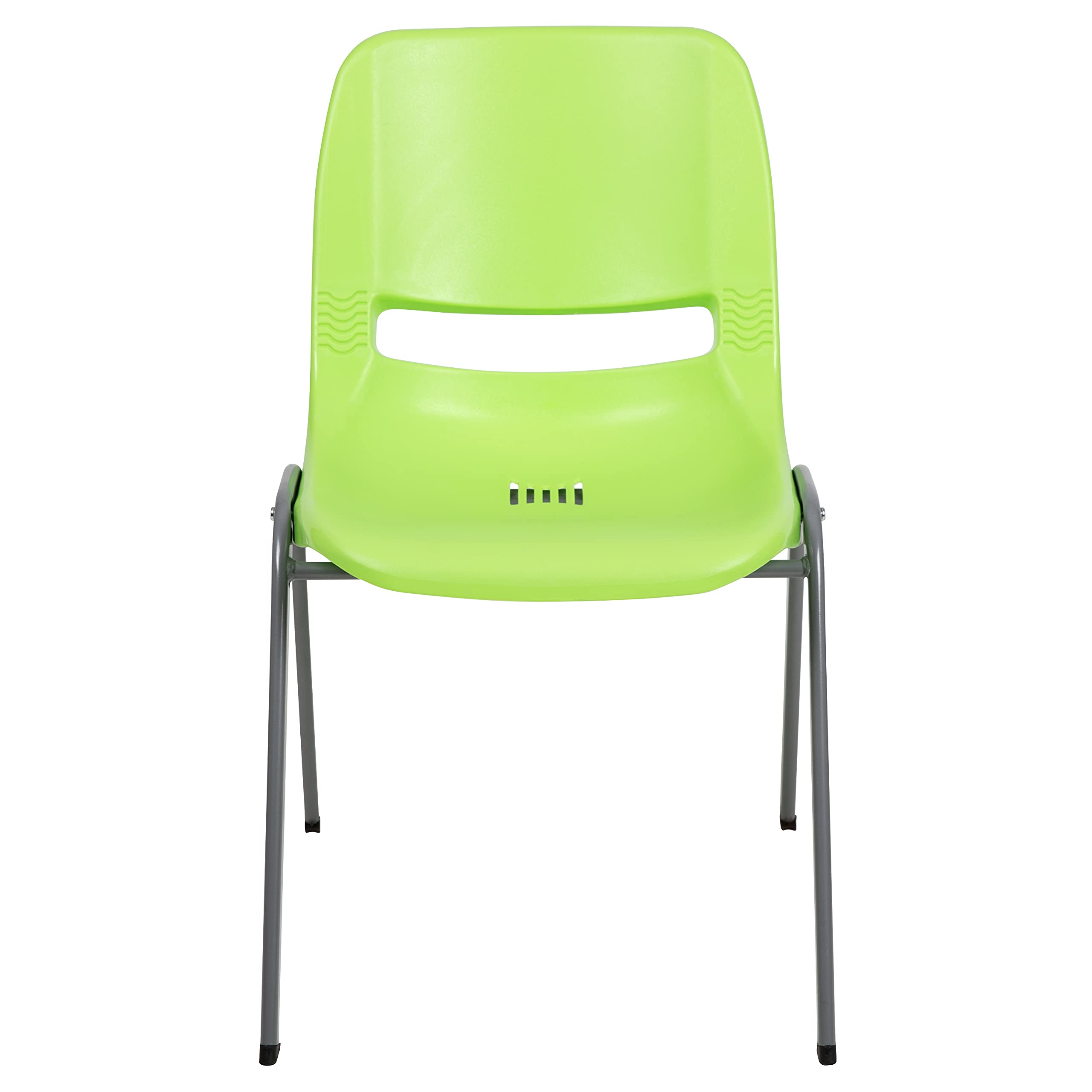 5 Pack Green Ergonomic Shell Stackable Chairs for Students - Comfortable Classroom, Office & Guest Seating - Perfect for Schools, Meetings & Events